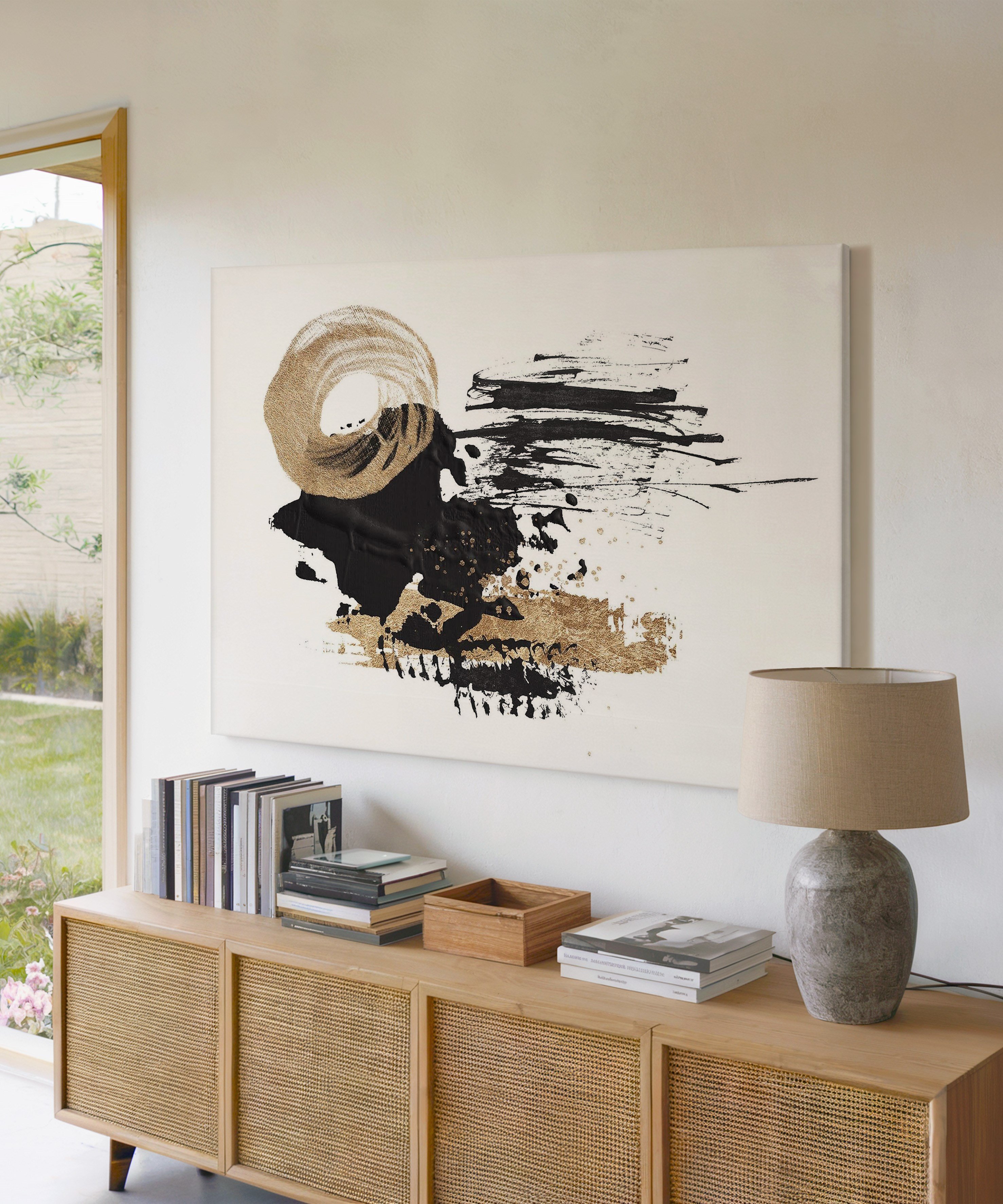 Altın Denge | Yağlı Boya Dokulu Canvas Baskı