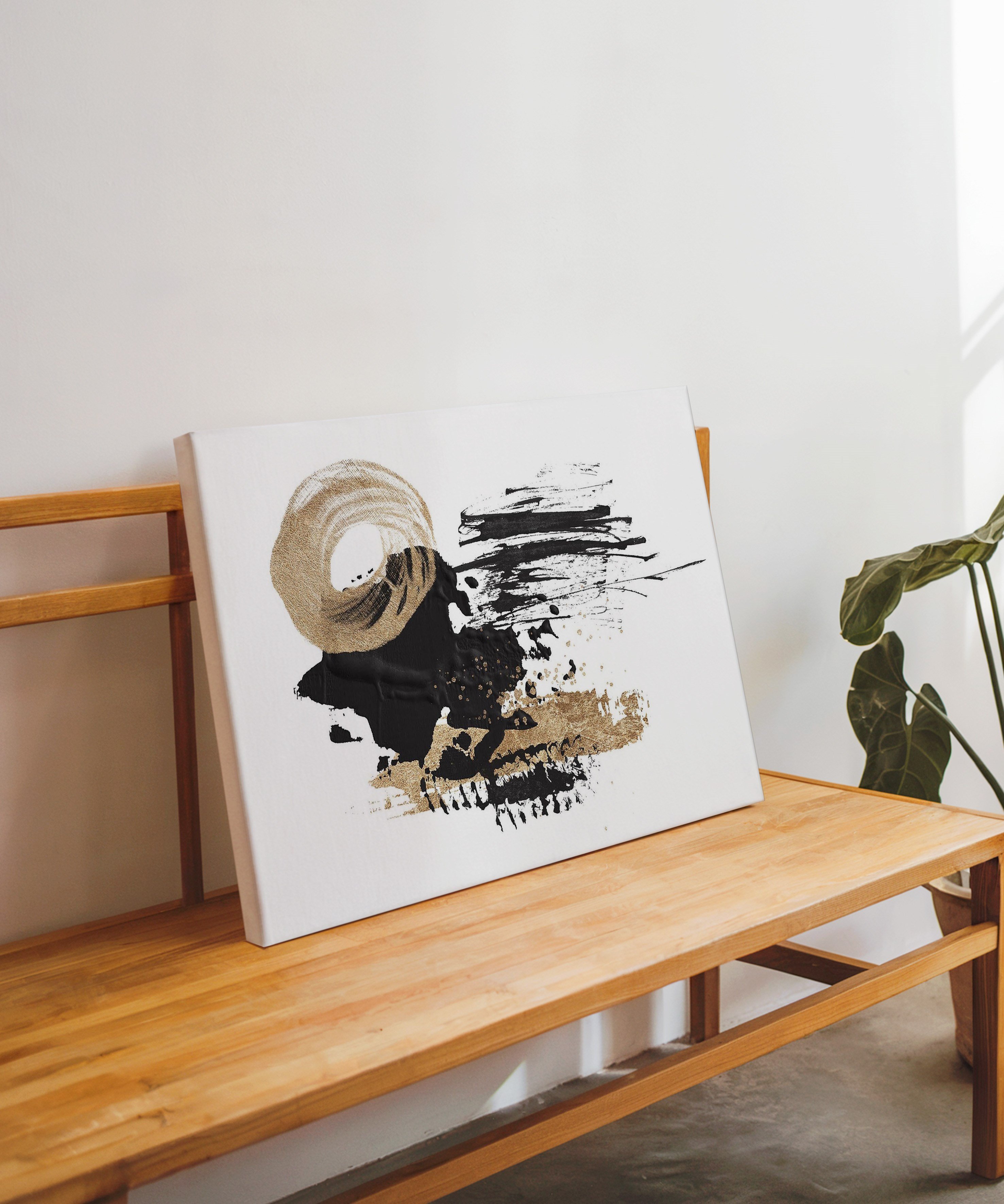 Altın Denge | Yağlı Boya Dokulu Canvas Baskı