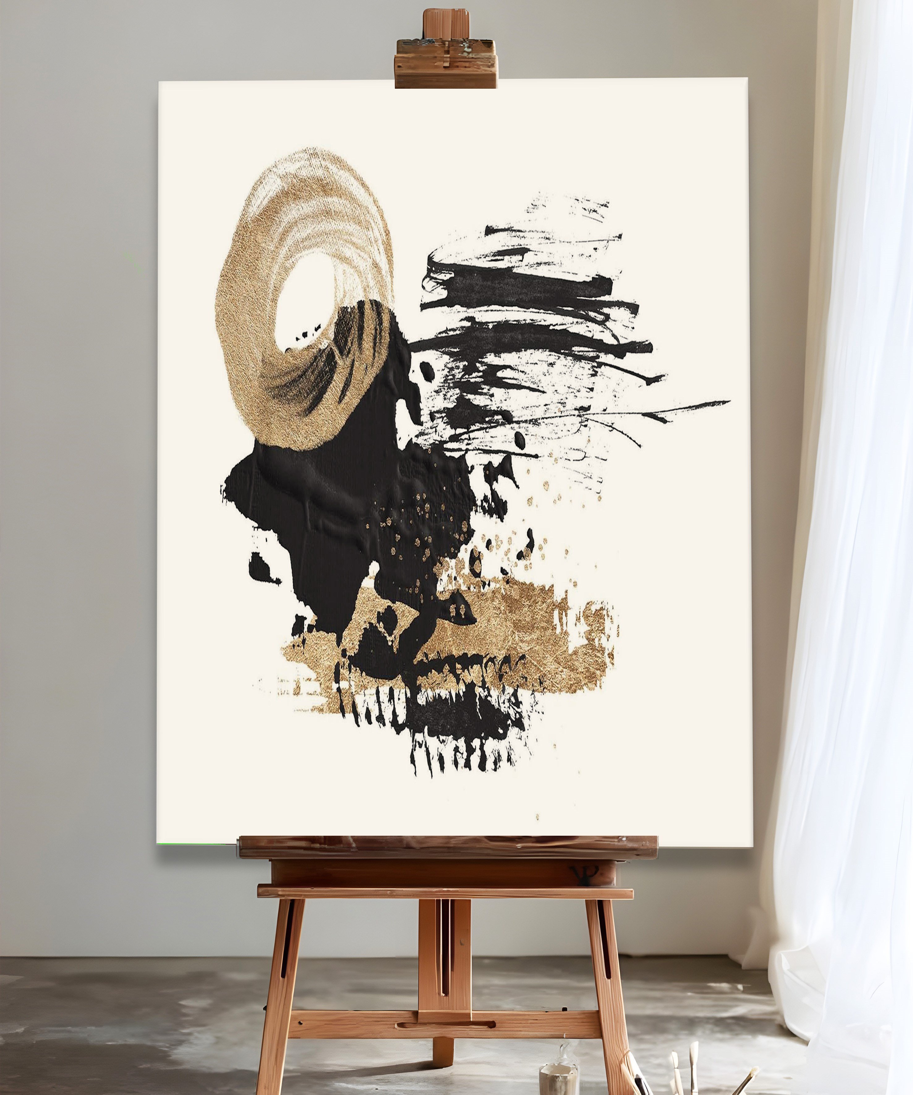 Altın Denge | Yağlı Boya Dokulu Canvas Baskı