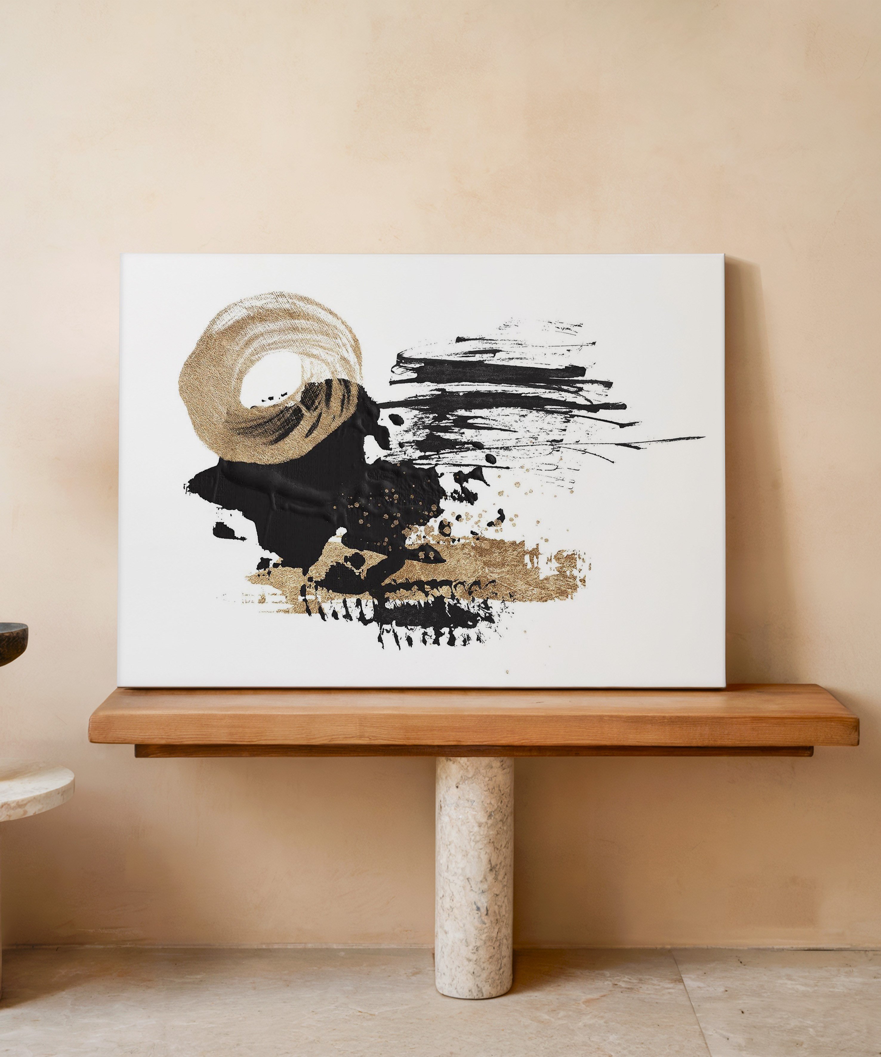 Altın Denge | Yağlı Boya Dokulu Canvas Baskı