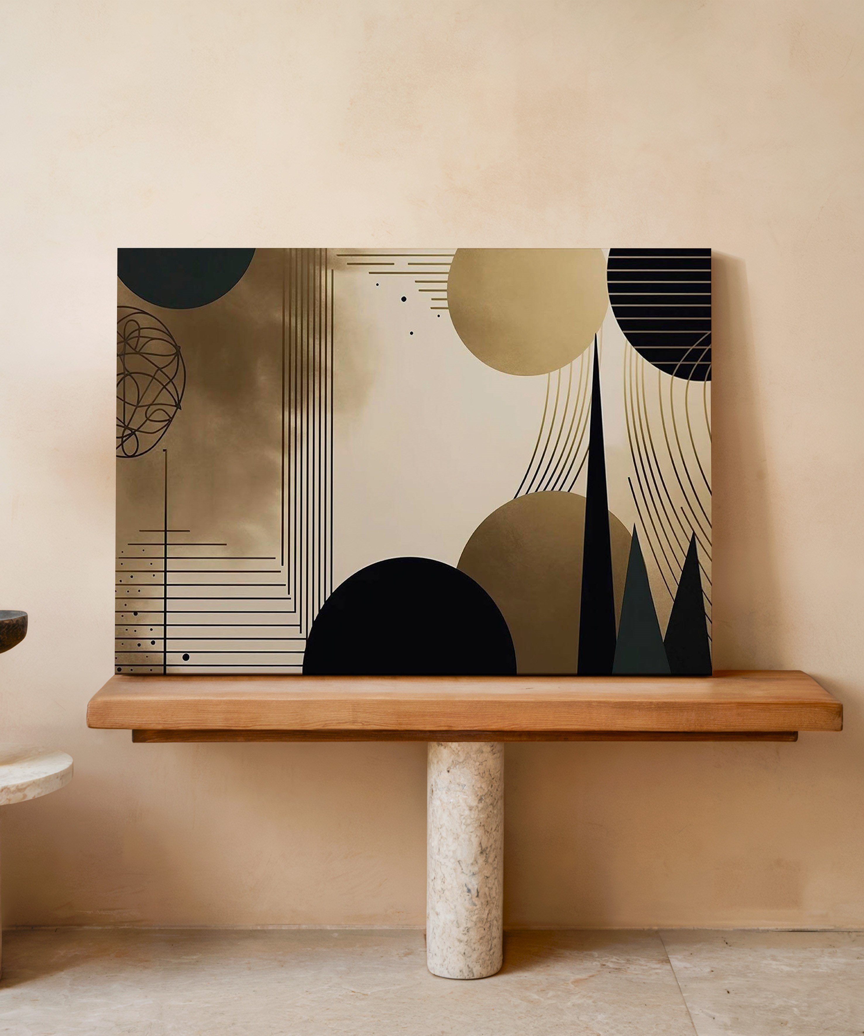 Altın Dengenin İzleri | Yağlı Boya Dokulu Canvas Baskı