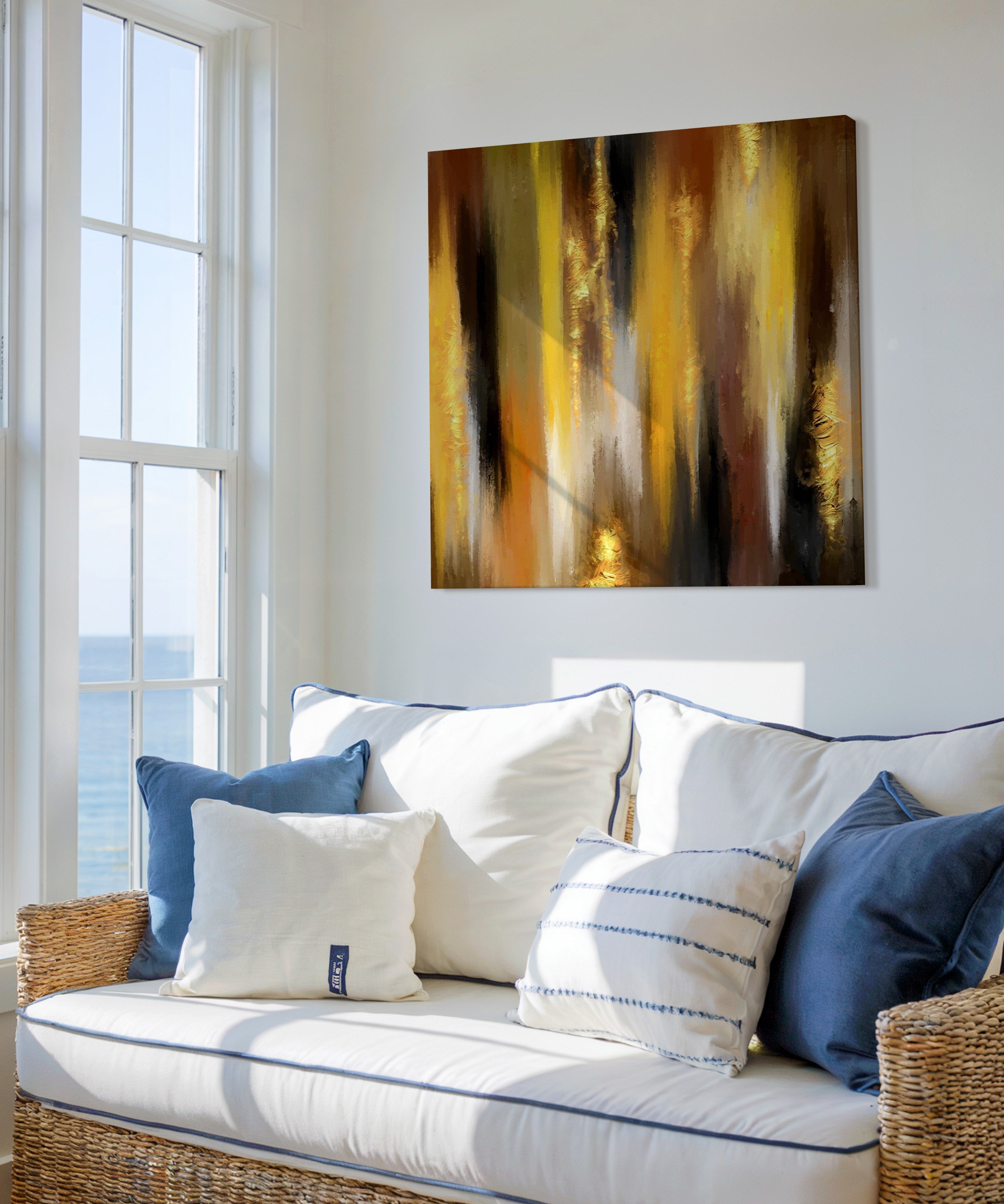 Altın Dinginlik | Yağlı Boya Dokulu Canvas Baskı
