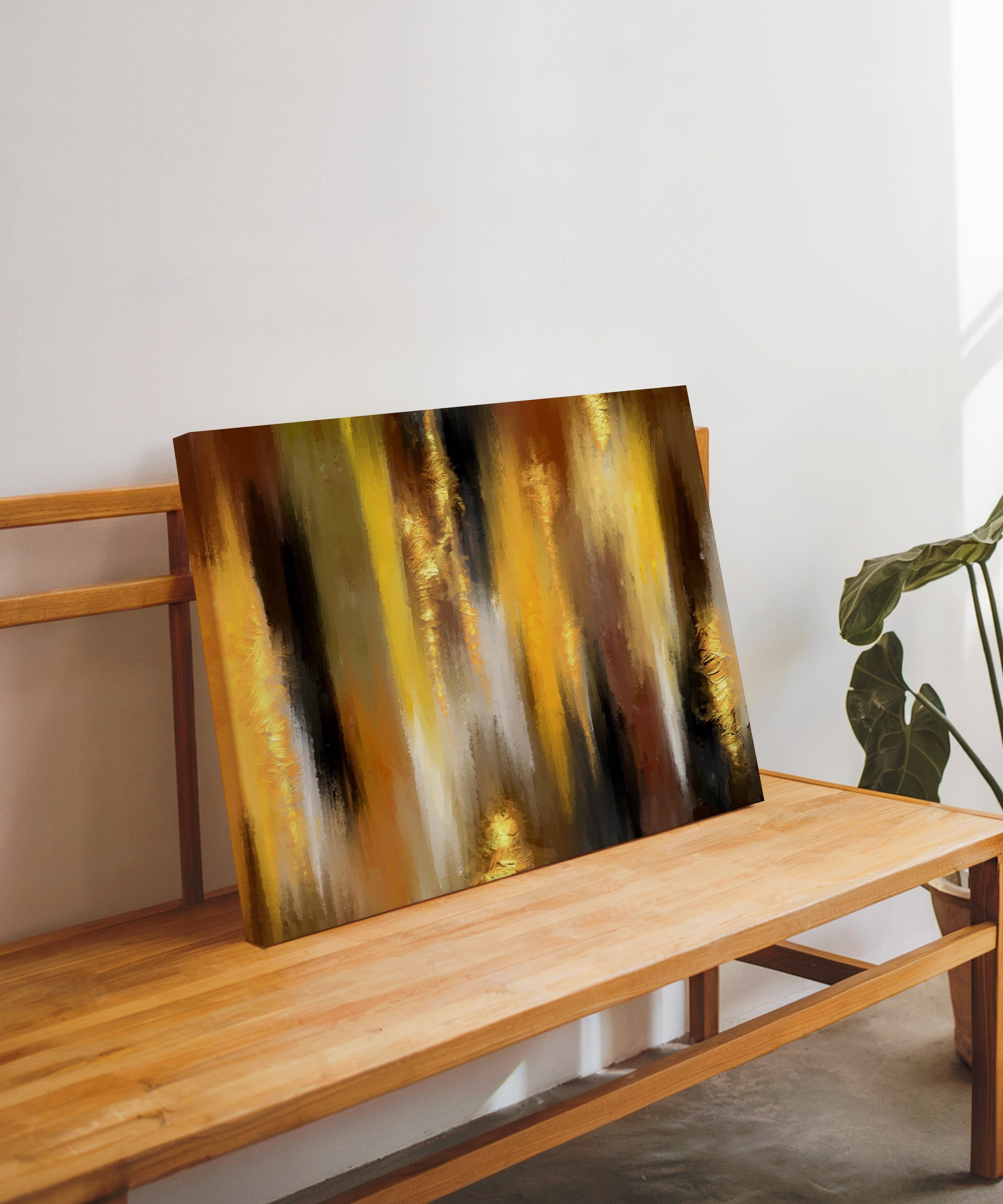 Altın Dinginlik | Yağlı Boya Dokulu Canvas Baskı