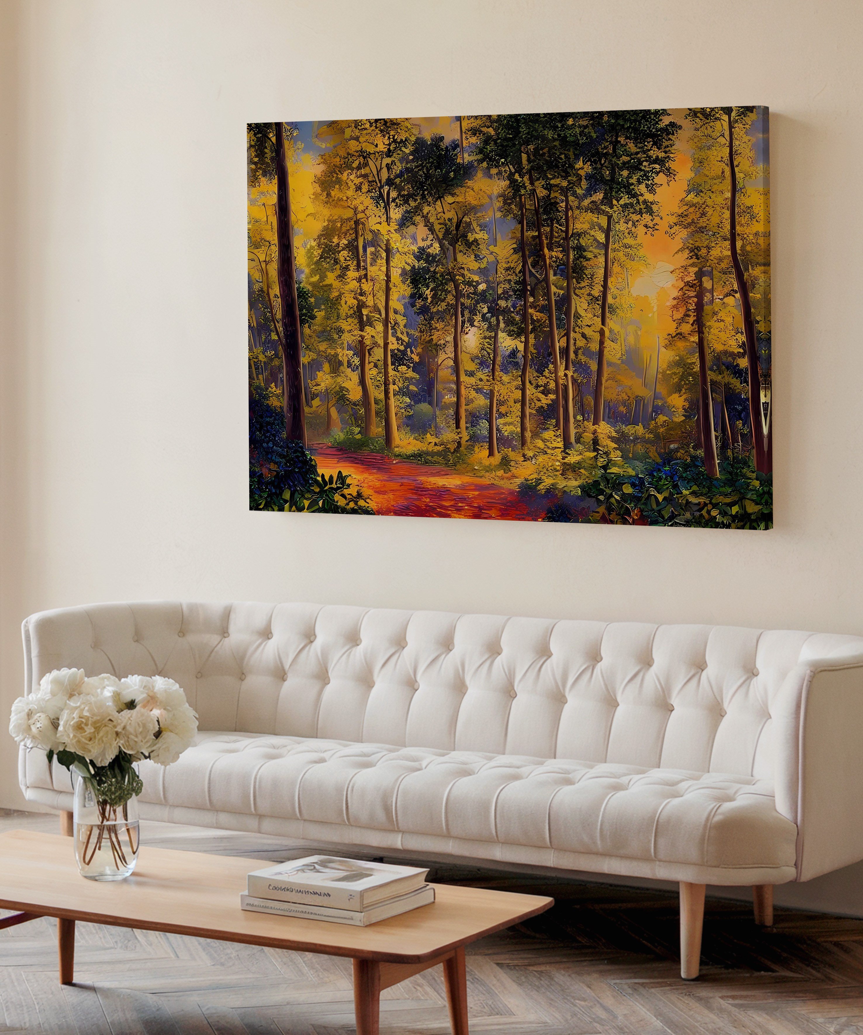Altın Patika | Yağlı Boya Dokulu Canvas Baskı