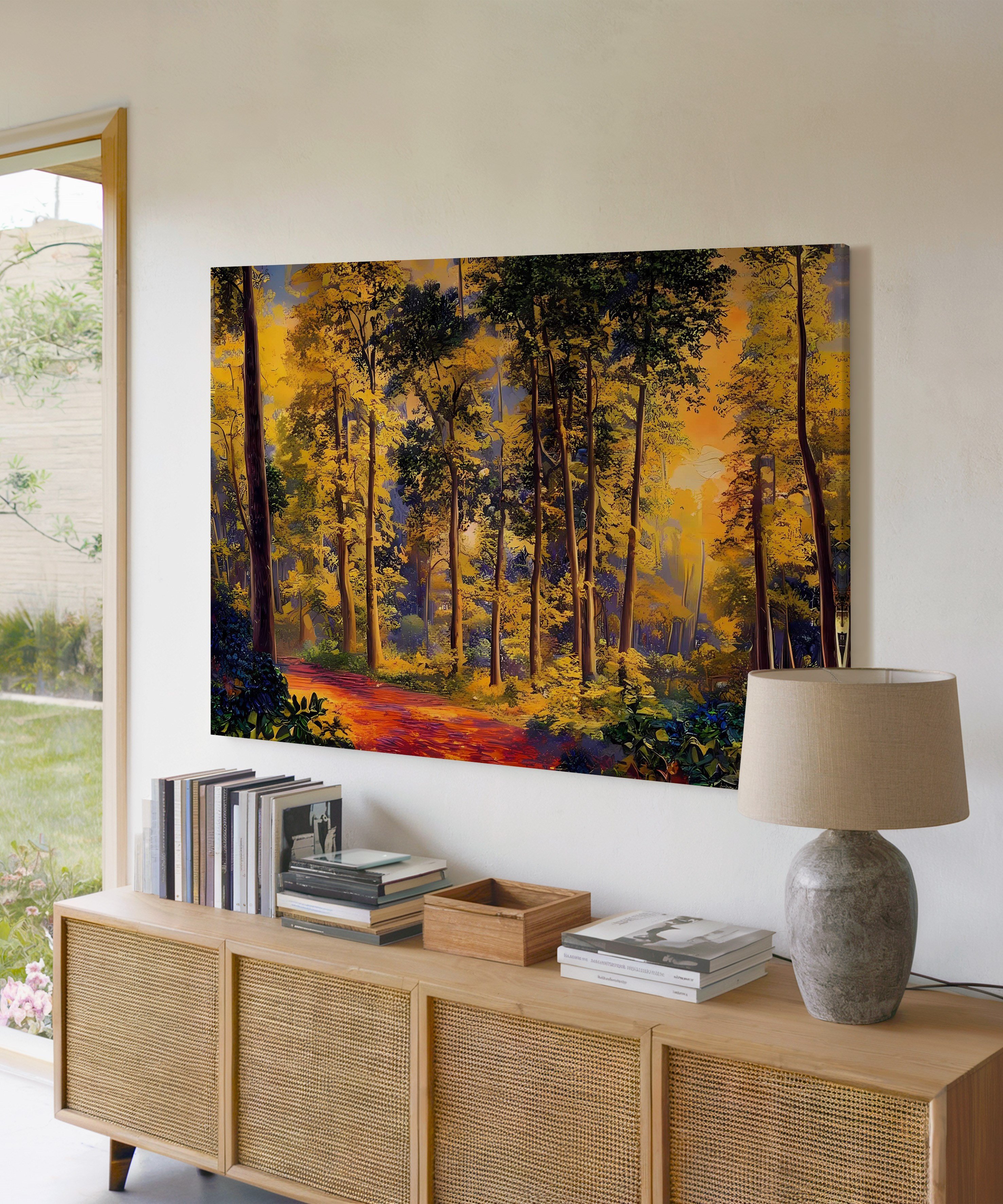 Altın Patika | Yağlı Boya Dokulu Canvas Baskı