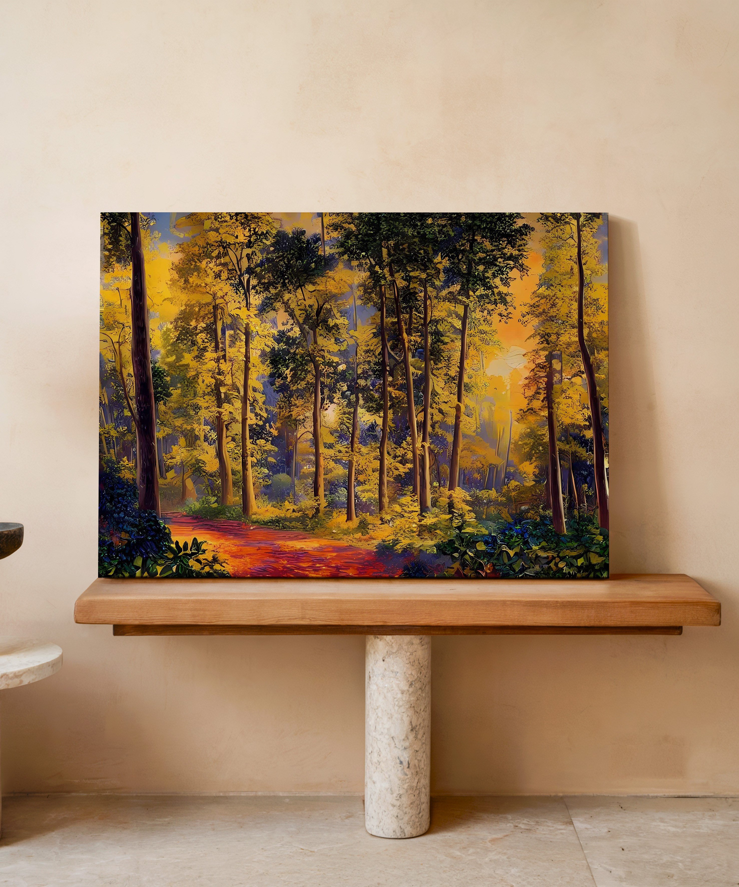 Altın Patika | Yağlı Boya Dokulu Canvas Baskı