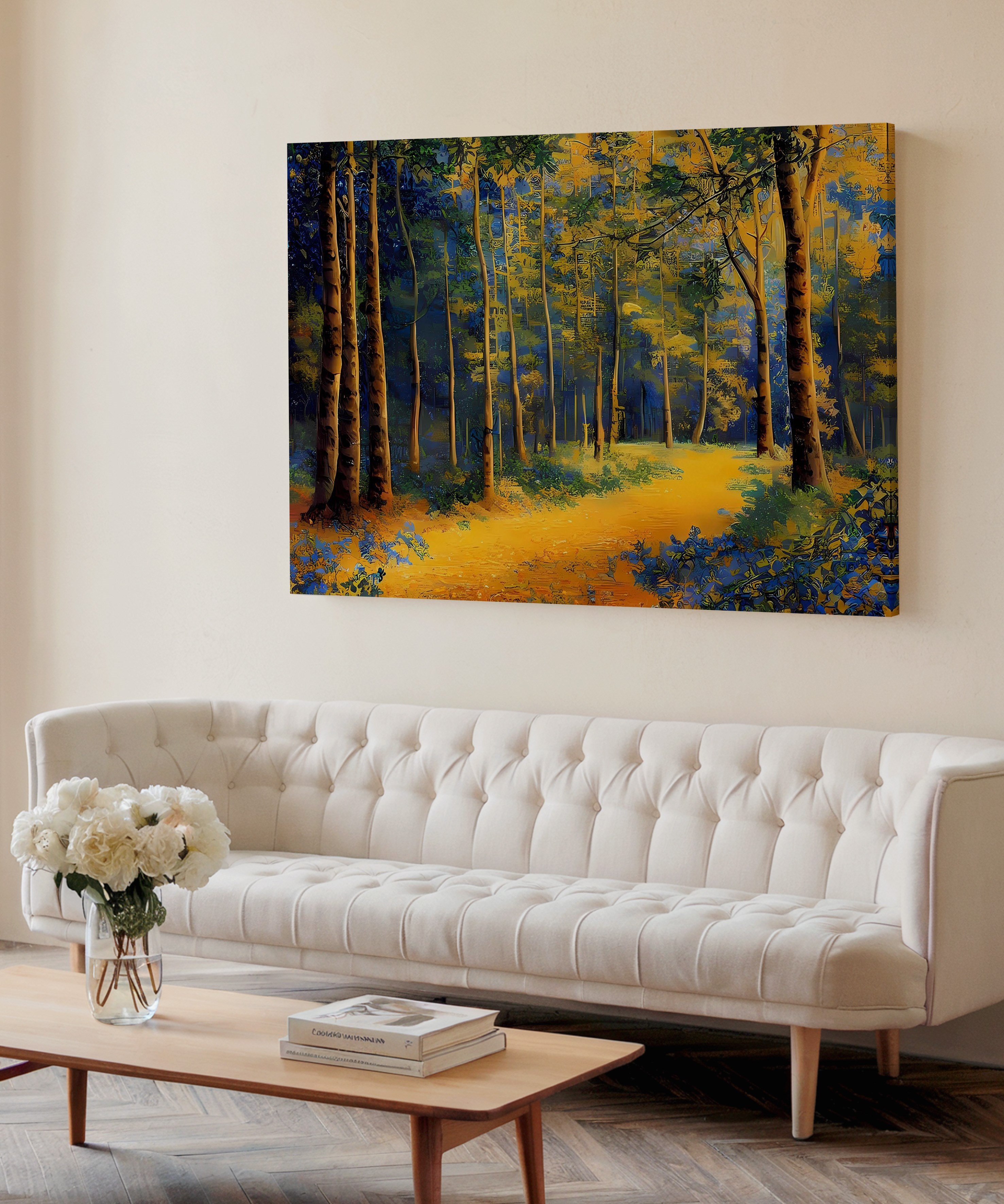 Altın Patikanın Sessizliği | Yağlı Boya Dokulu Canvas Baskı