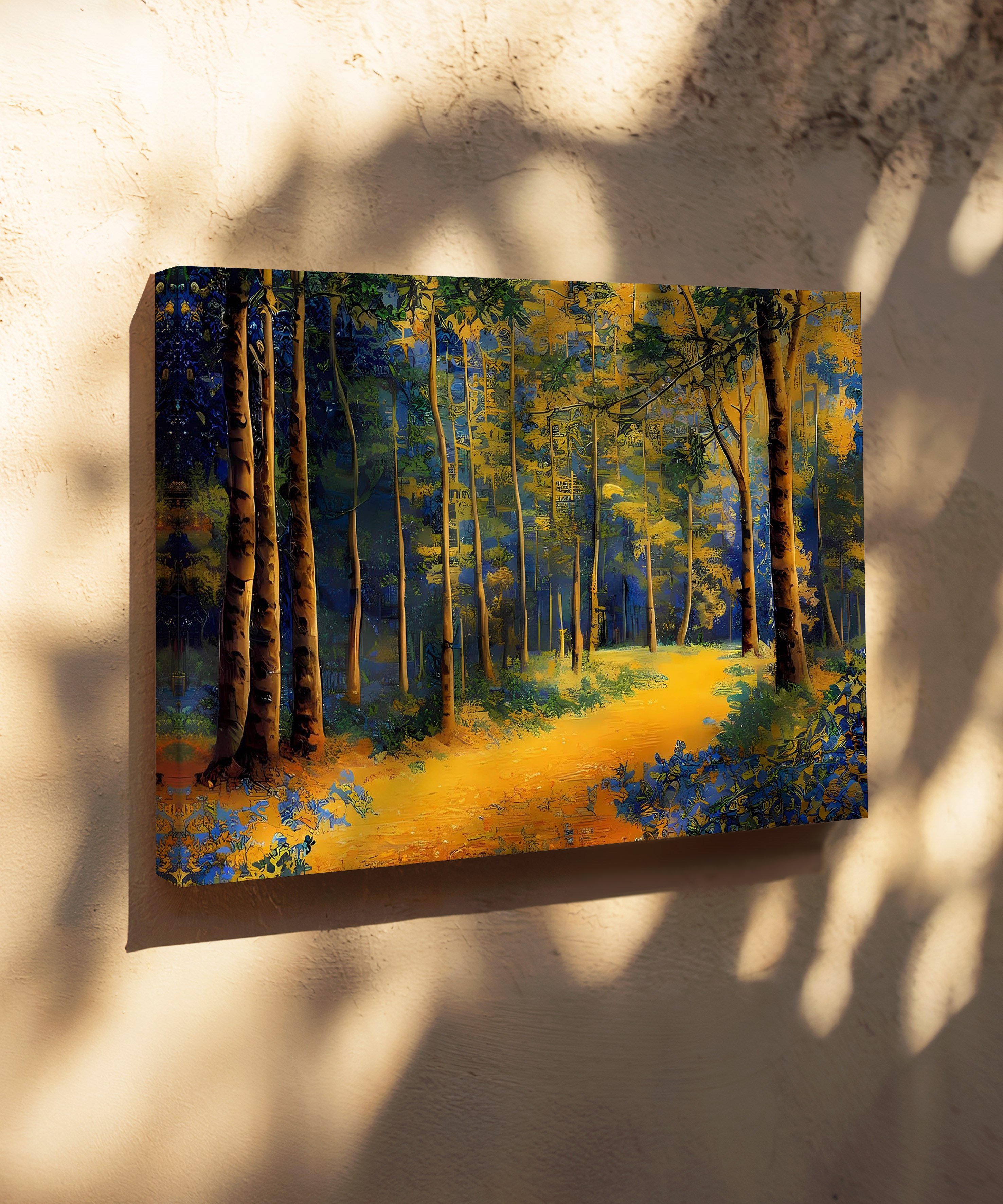 Altın Patikanın Sessizliği | Yağlı Boya Dokulu Canvas Baskı
