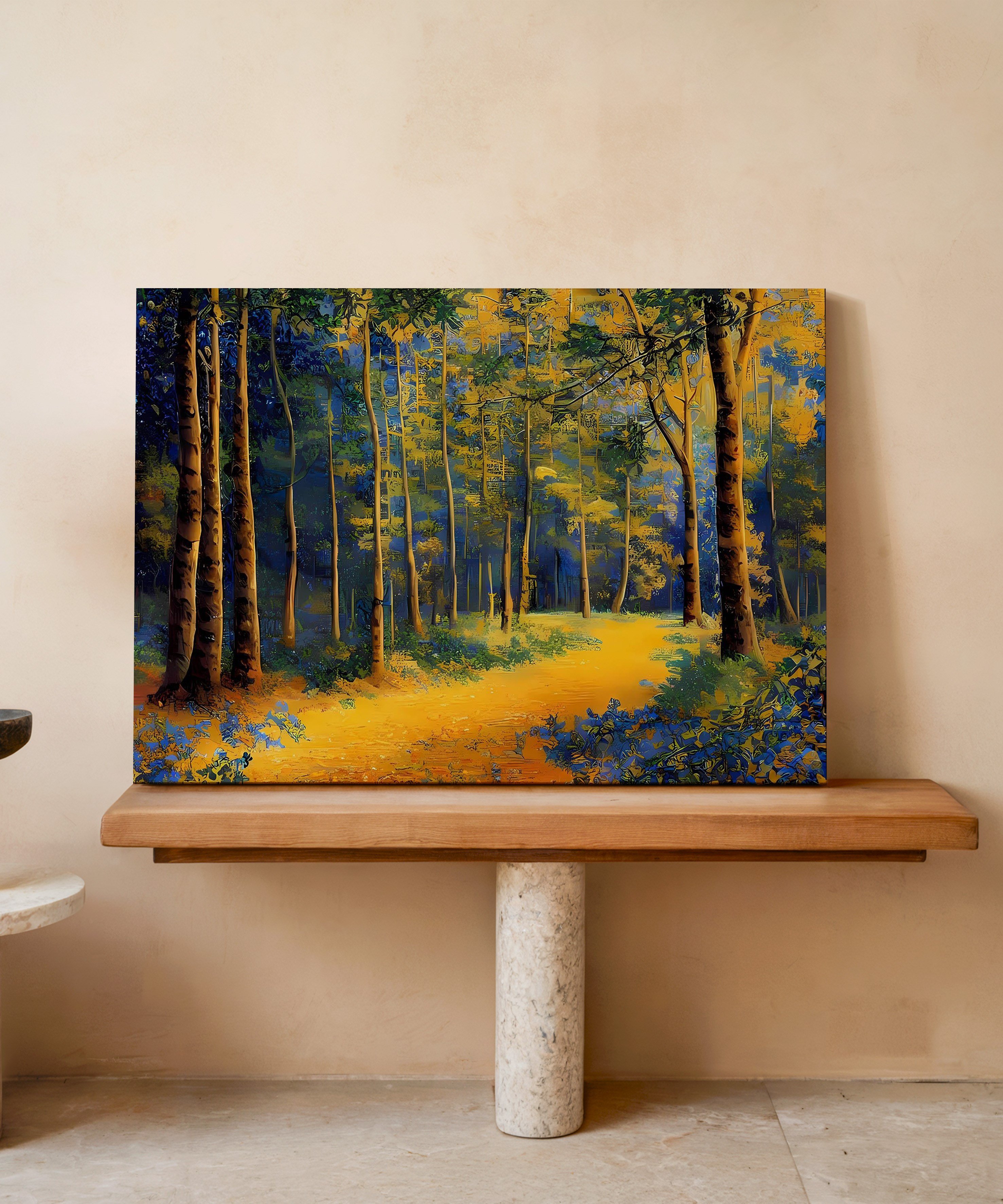 Altın Patikanın Sessizliği | Yağlı Boya Dokulu Canvas Baskı