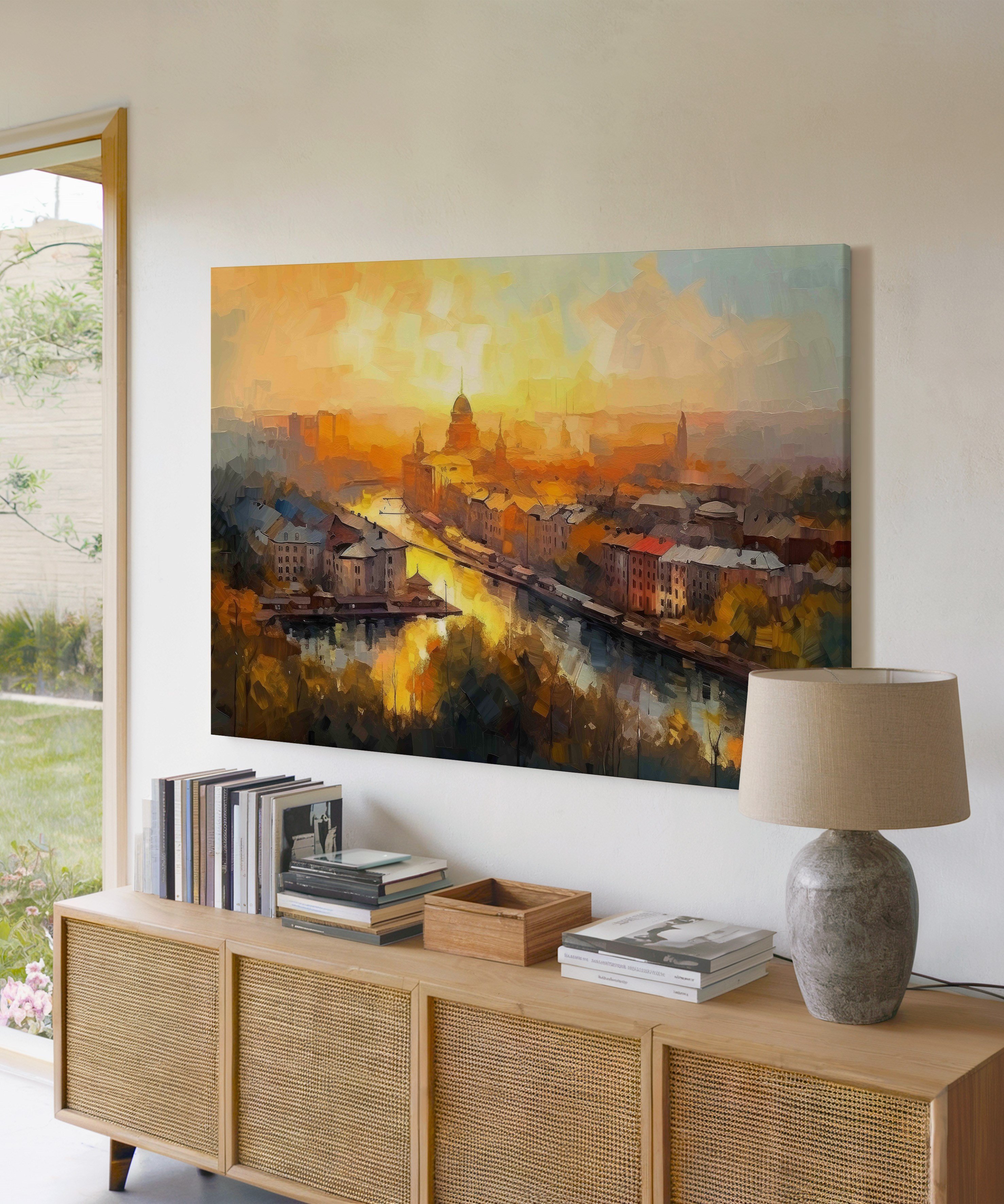 Altın Saatte İstanbul | Yağlı Boya Dokulu Canvas Baskı