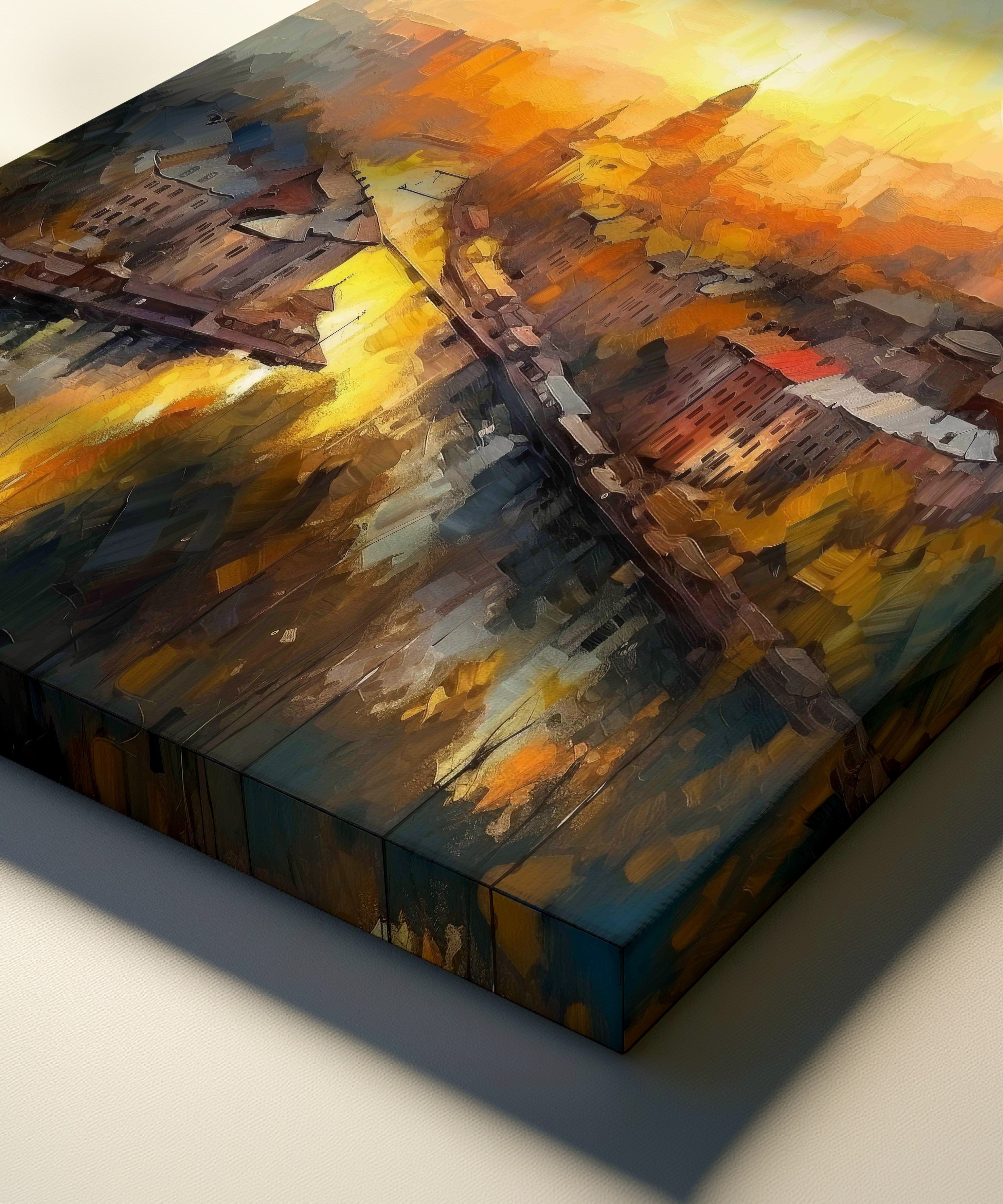 Altın Saatte İstanbul | Yağlı Boya Dokulu Canvas Baskı