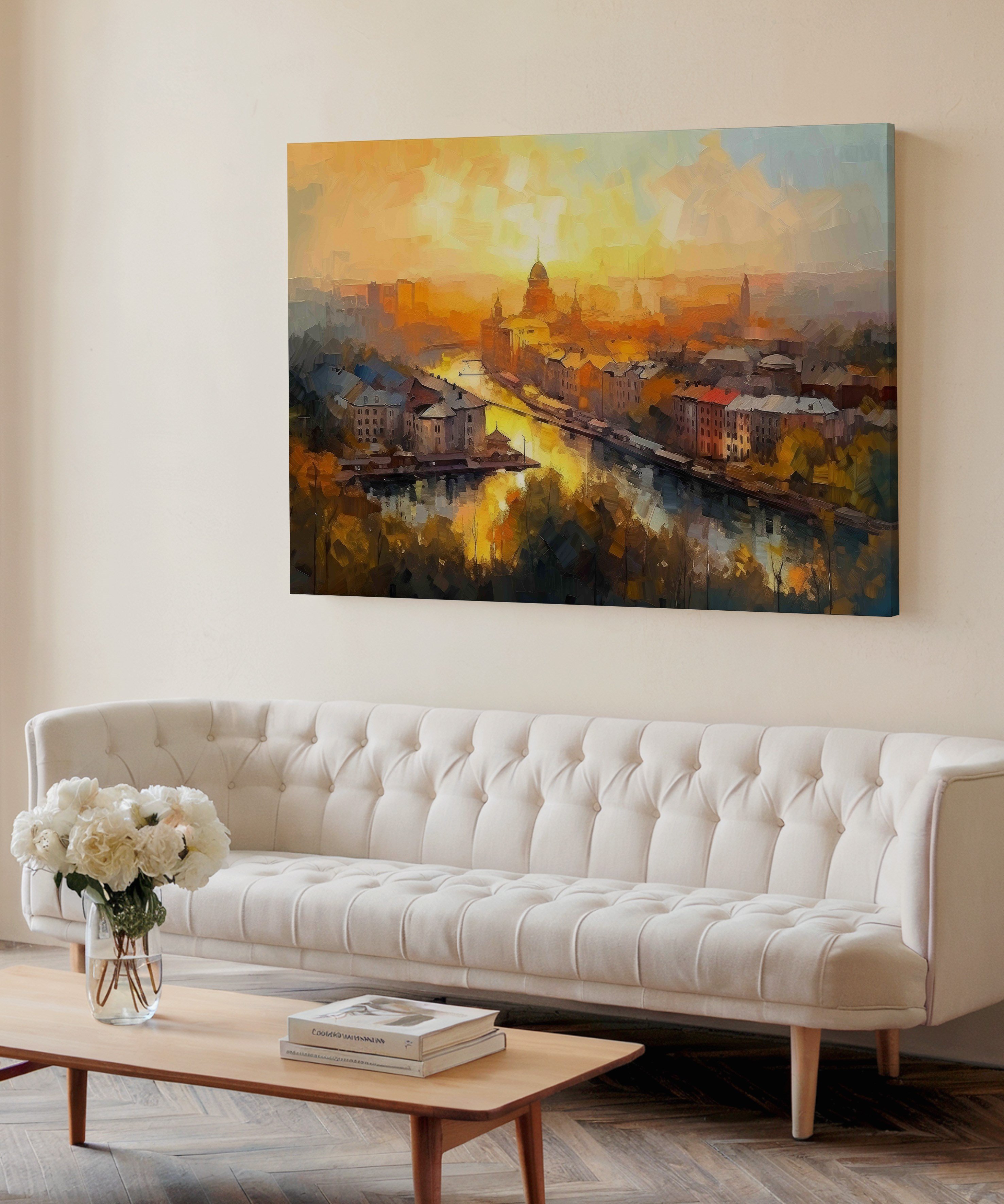 Altın Saatte İstanbul | Yağlı Boya Dokulu Canvas Baskı