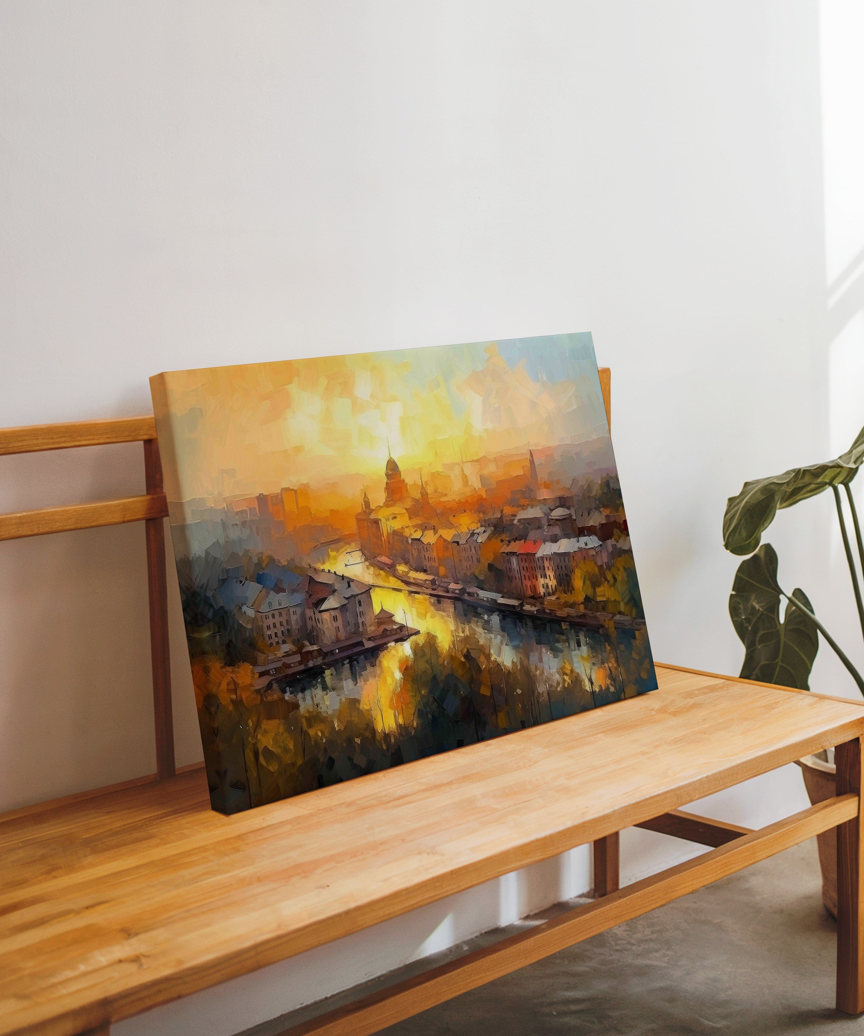 Altın Saatte İstanbul | Yağlı Boya Dokulu Canvas Baskı