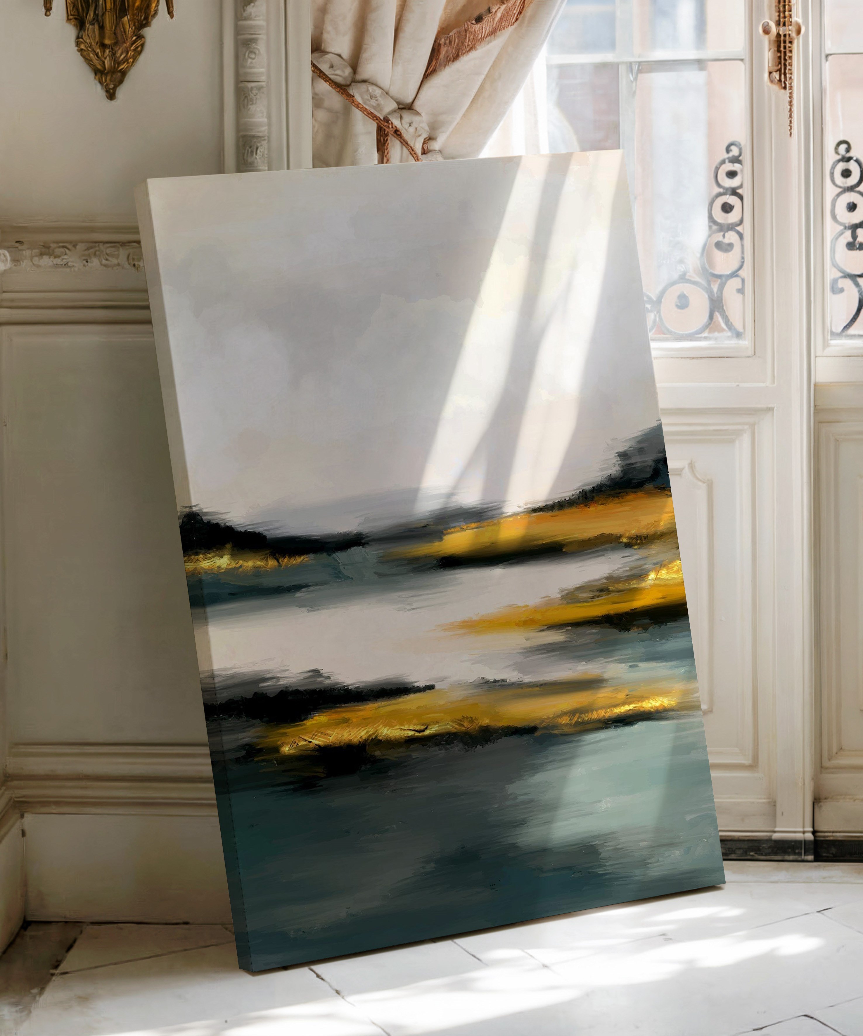 Altın Sükûnet | Yağlı Boya Dokulu Canvas Baskı