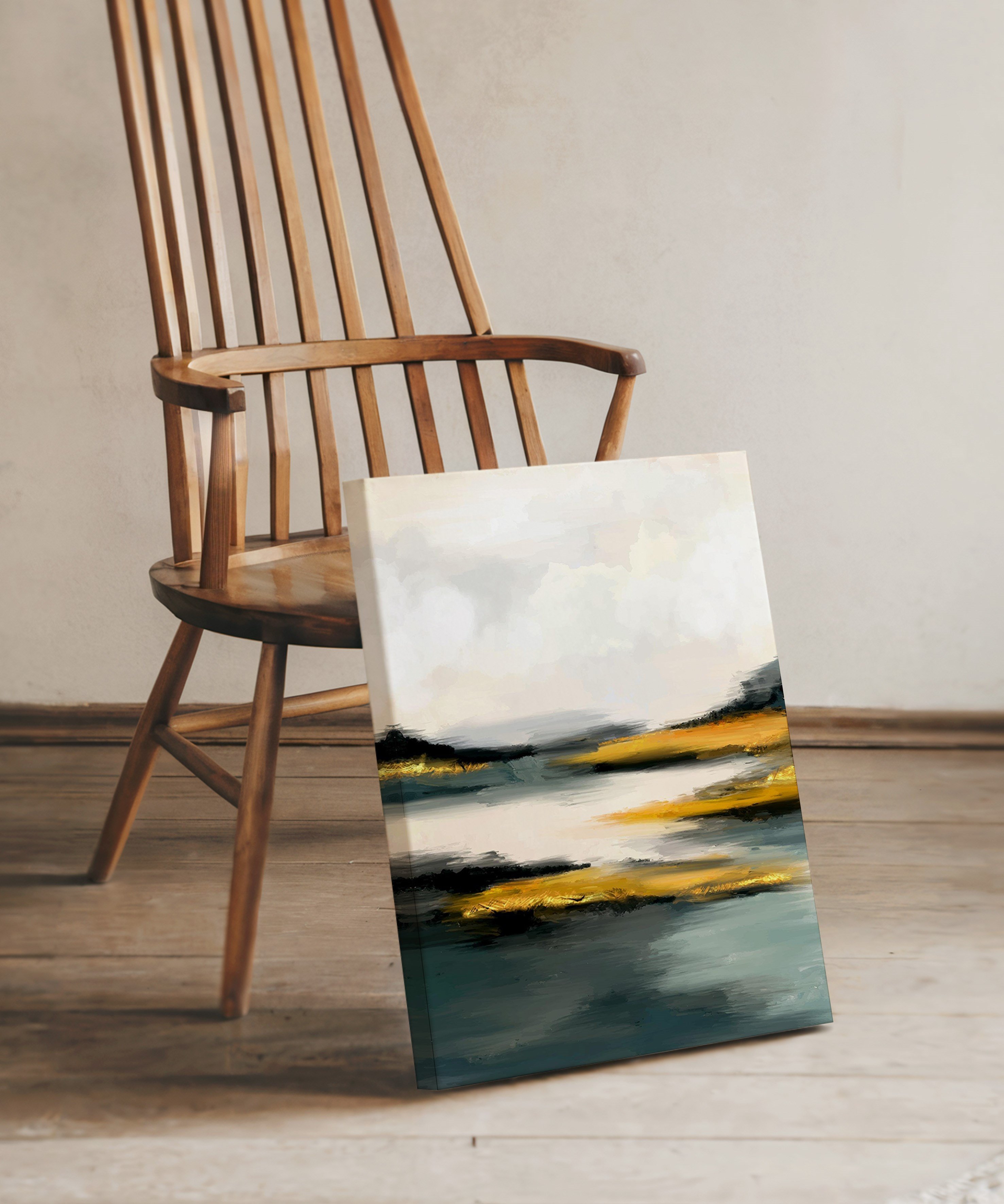 Altın Sükûnet | Yağlı Boya Dokulu Canvas Baskı