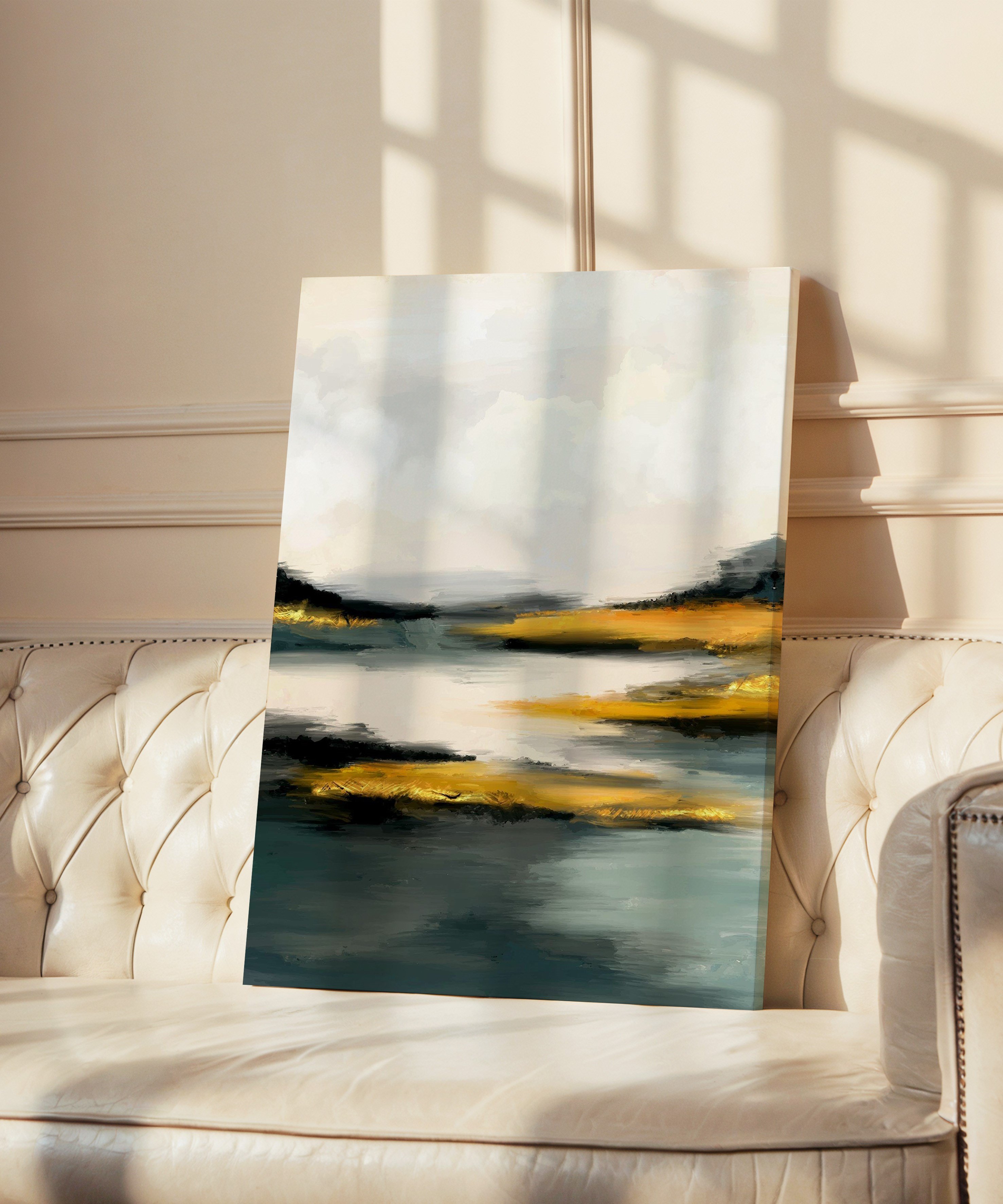 Altın Sükûnet | Yağlı Boya Dokulu Canvas Baskı