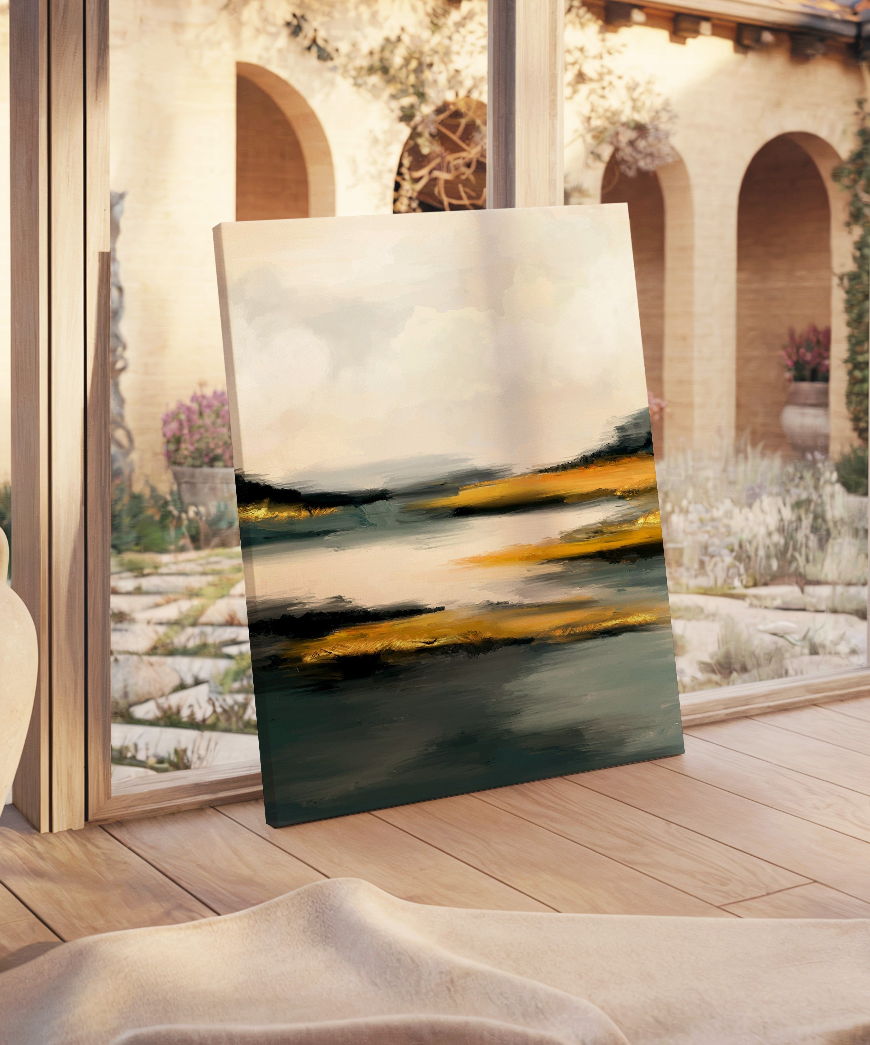 Altın Sükûnet | Yağlı Boya Dokulu Canvas Baskı