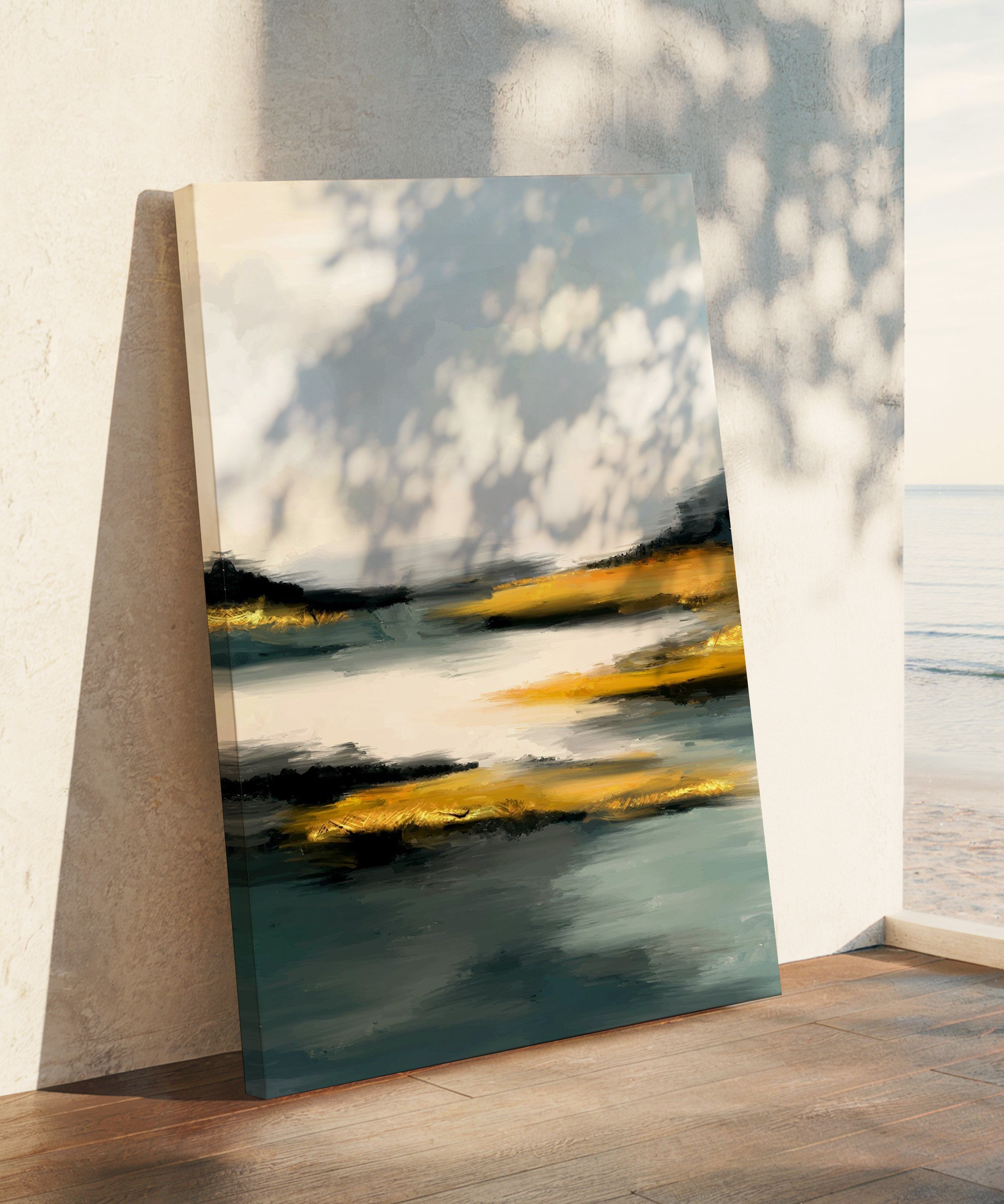 Altın Sükûnet | Yağlı Boya Dokulu Canvas Baskı