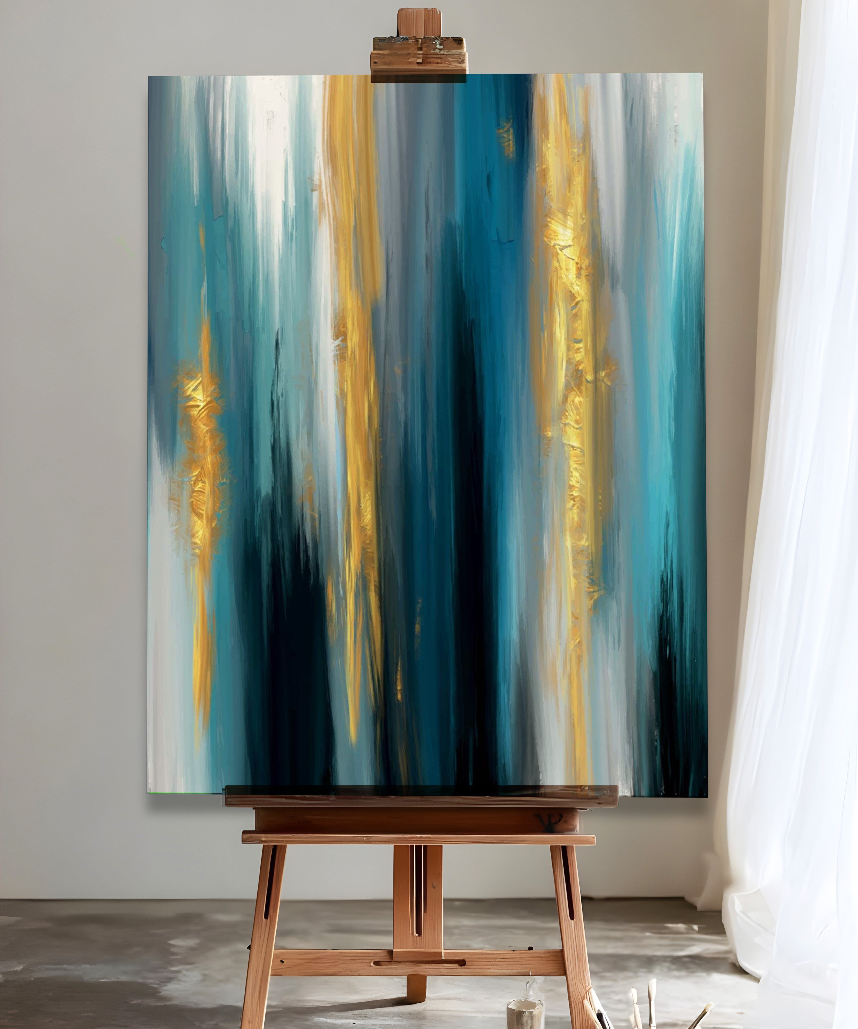 Altın Ufuklar | Yağlı Boya Dokulu Canvas Baskı