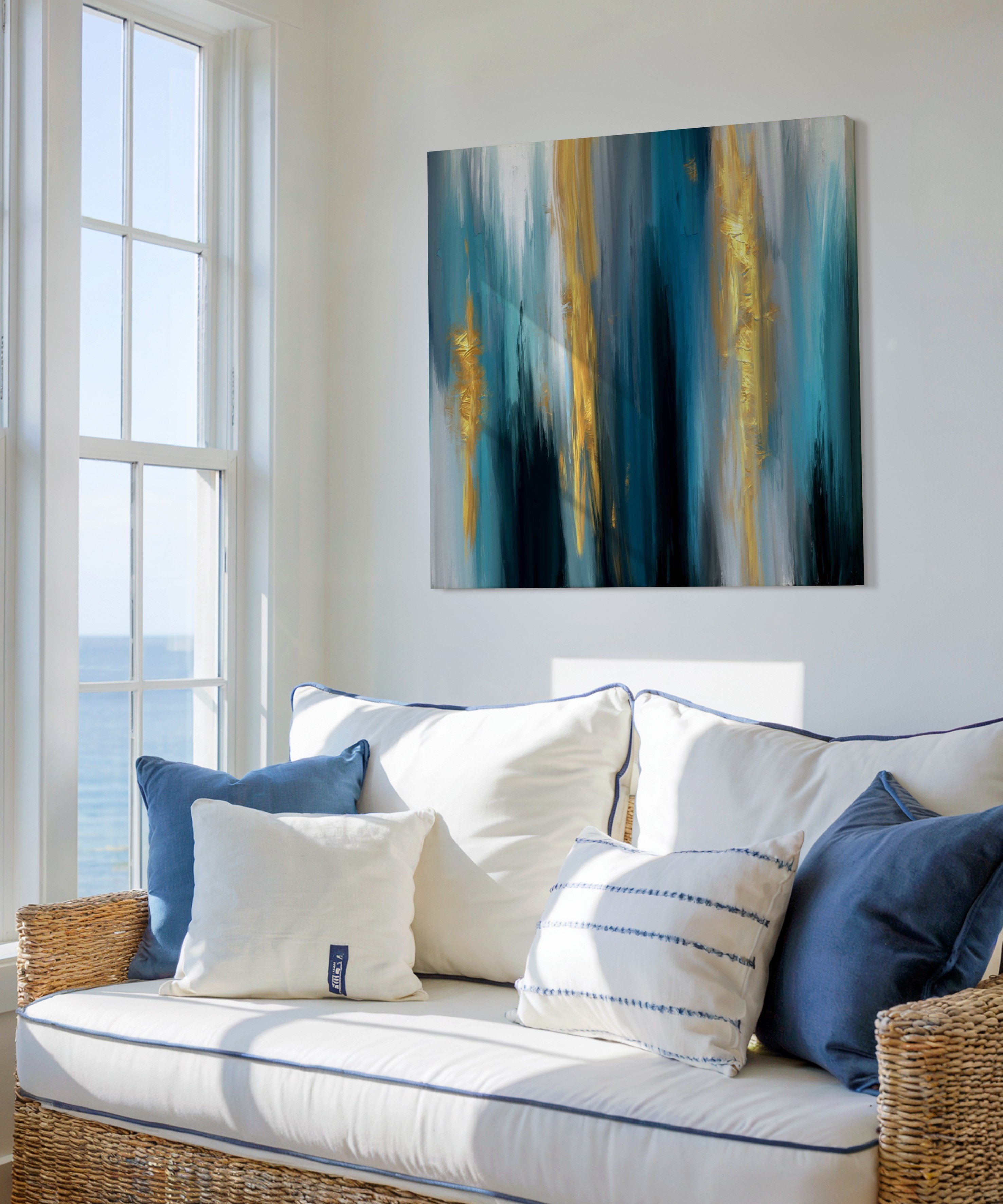 Altın Ufuklar | Yağlı Boya Dokulu Canvas Baskı