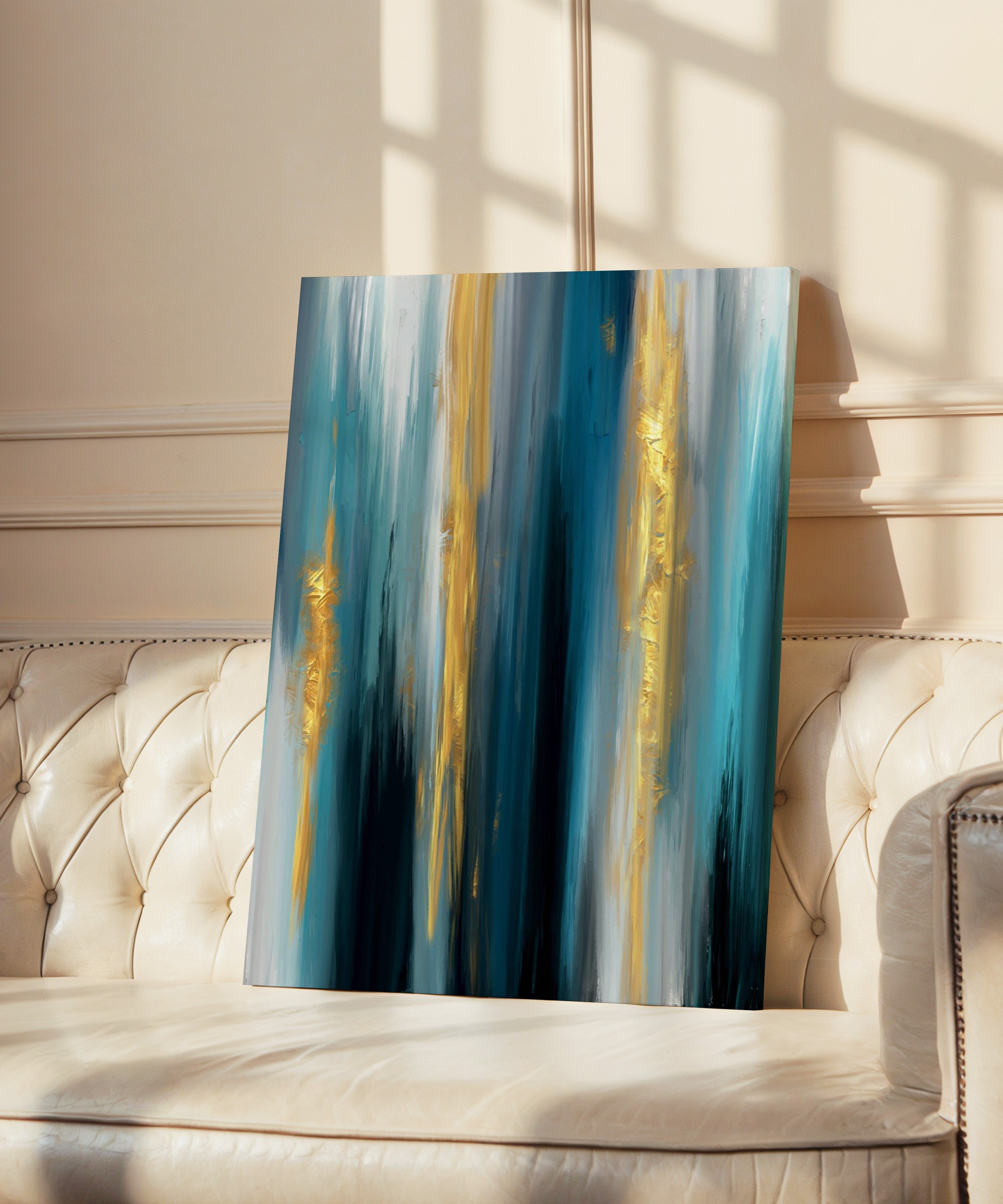 Altın Ufuklar | Yağlı Boya Dokulu Canvas Baskı