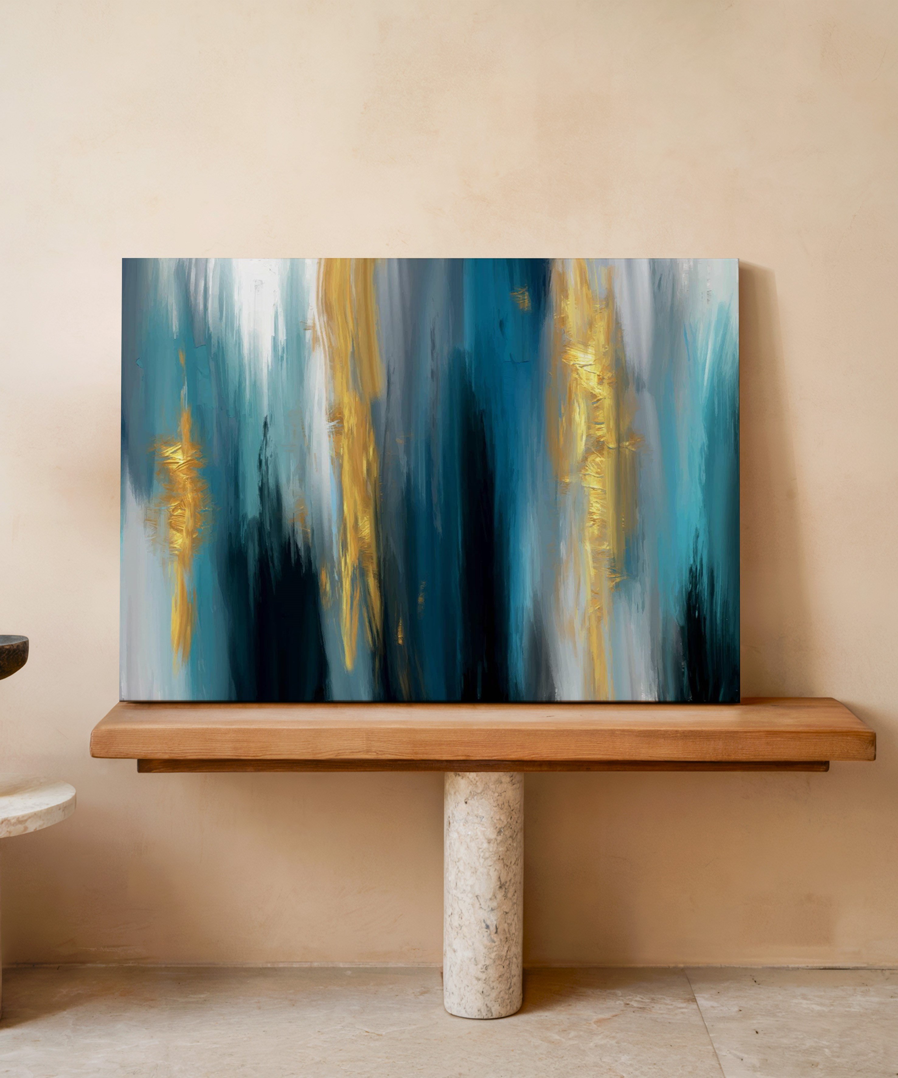 Altın Ufuklar | Yağlı Boya Dokulu Canvas Baskı