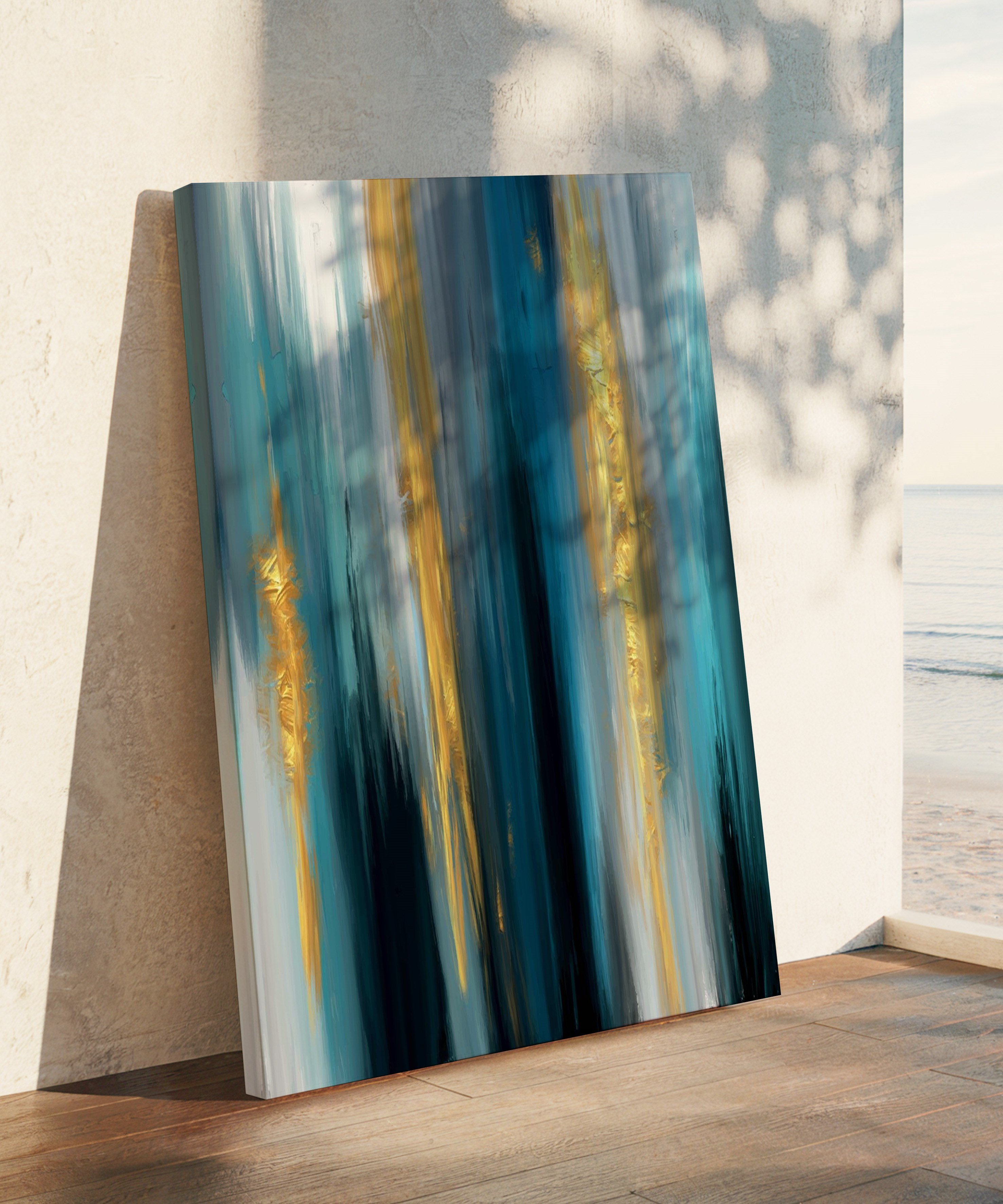 Altın Ufuklar | Yağlı Boya Dokulu Canvas Baskı
