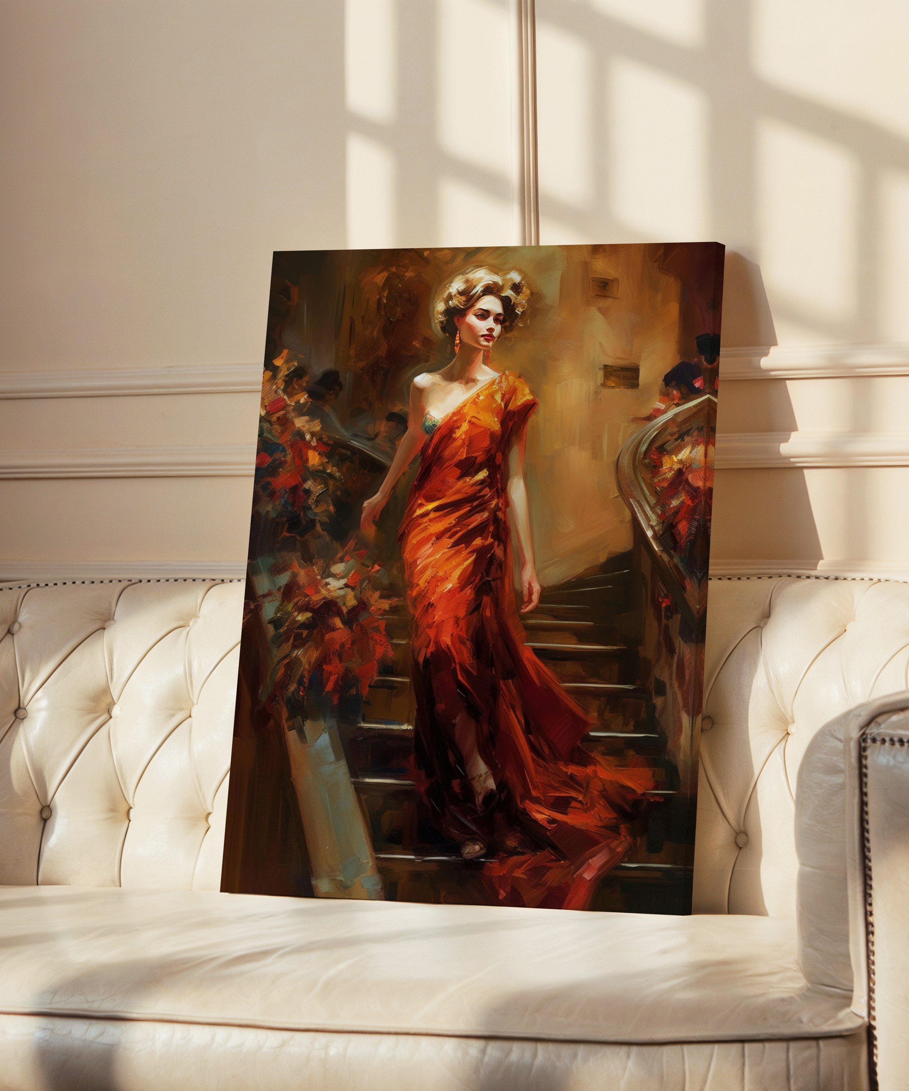 Asil Kırmızı  | Yağlıboya dokulu canvas baskı