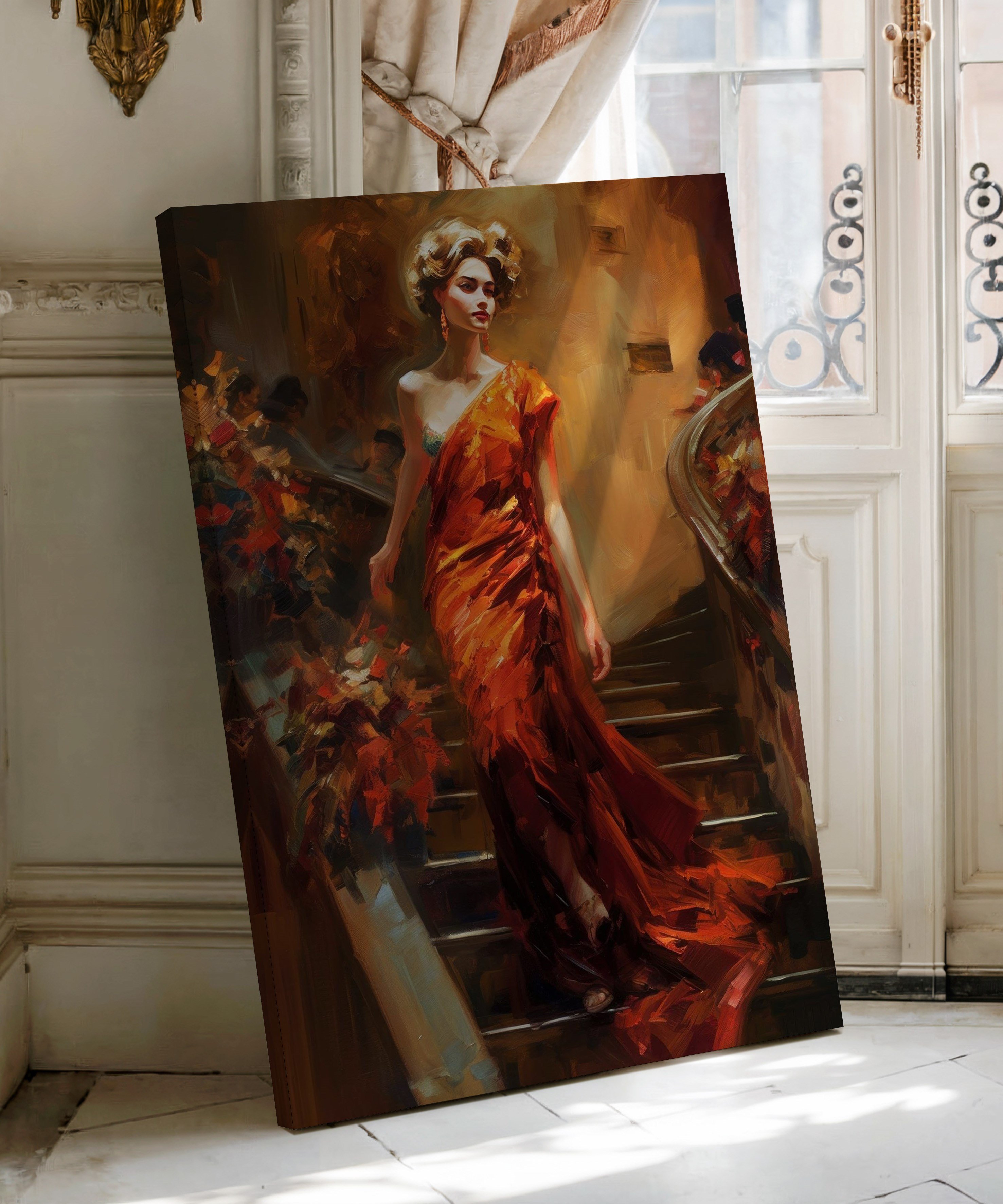 Asil Kırmızı  | Yağlıboya dokulu canvas baskı