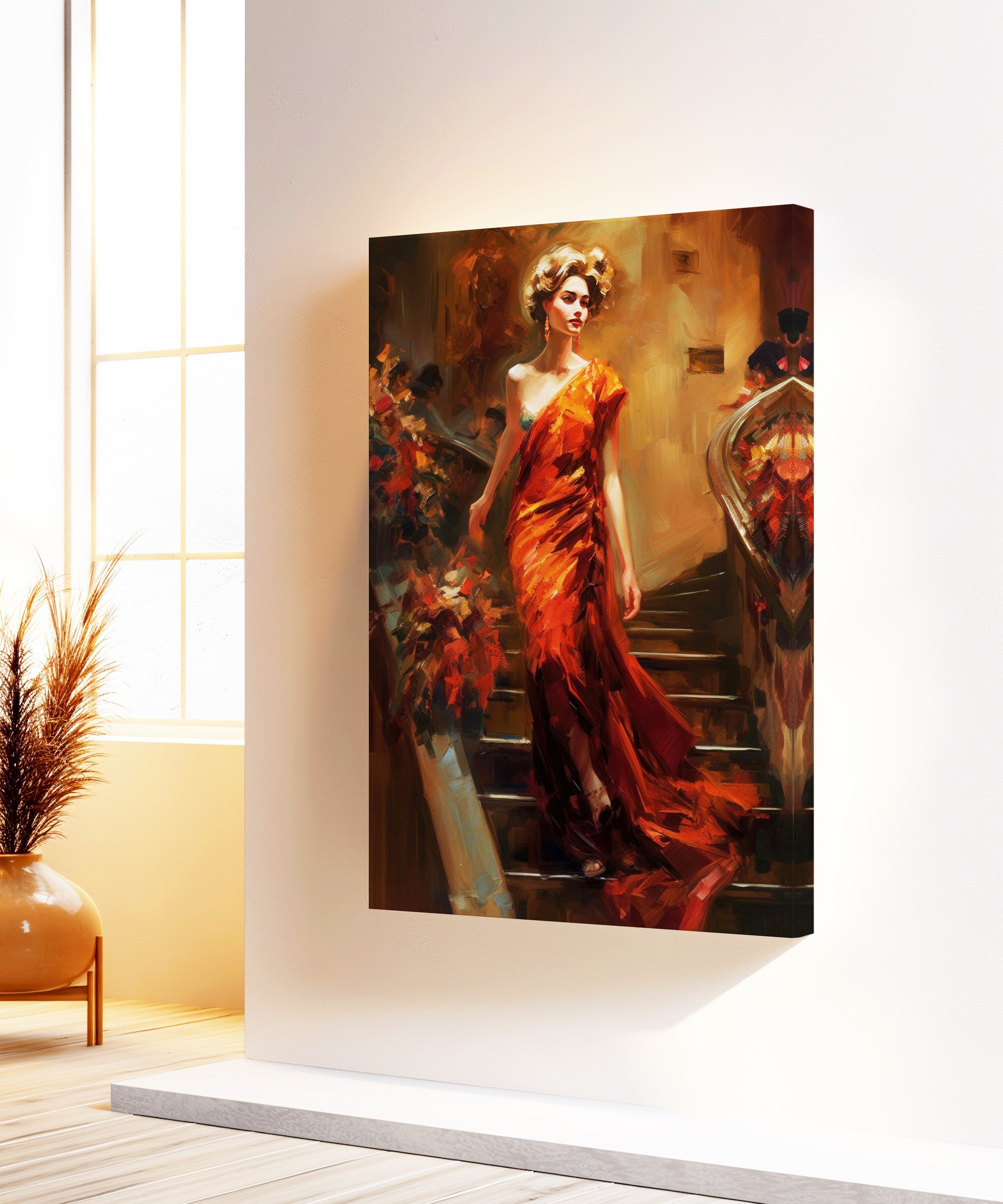 Asil Kırmızı  | Yağlıboya dokulu canvas baskı
