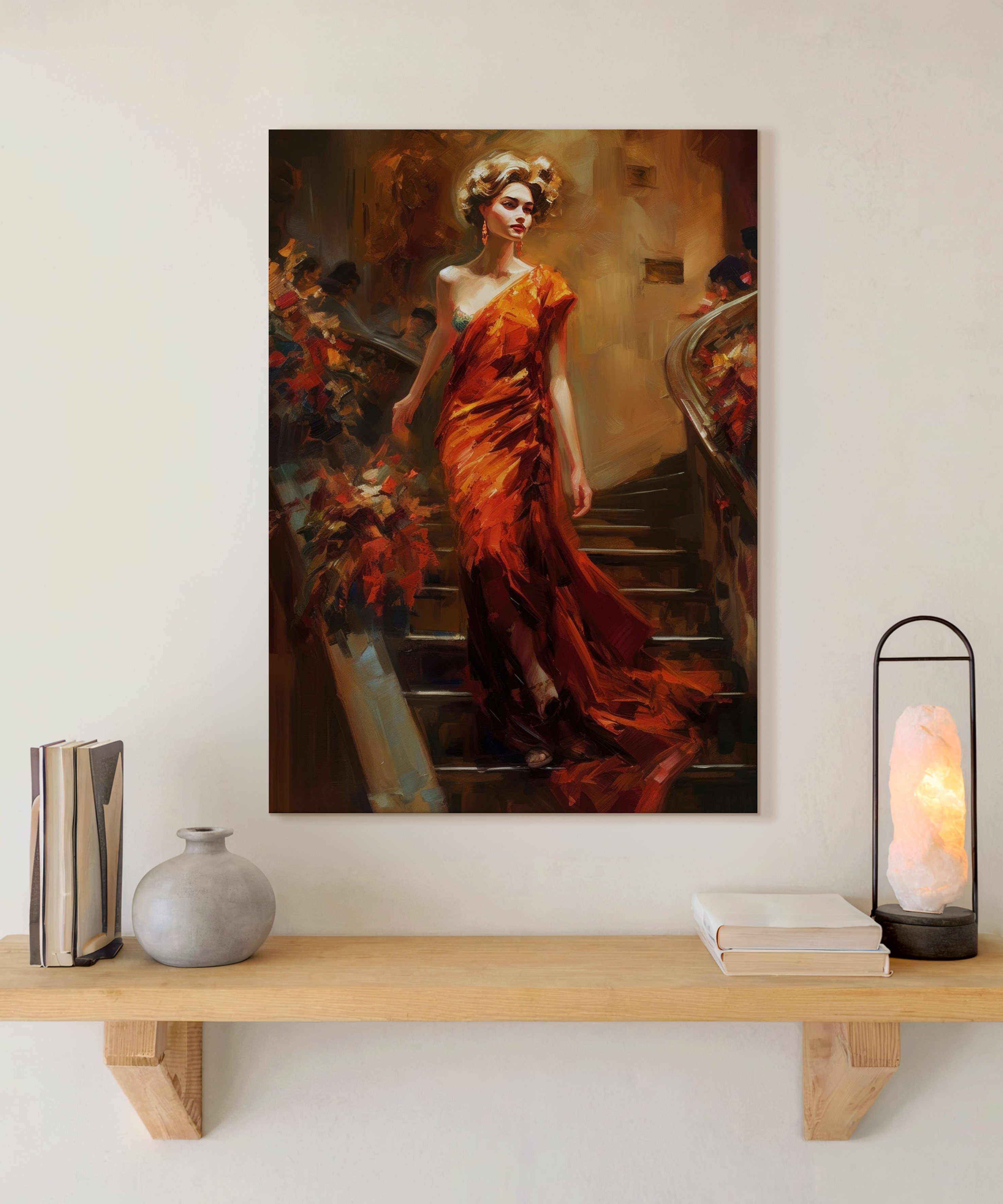 Asil Kırmızı  | Yağlıboya dokulu canvas baskı