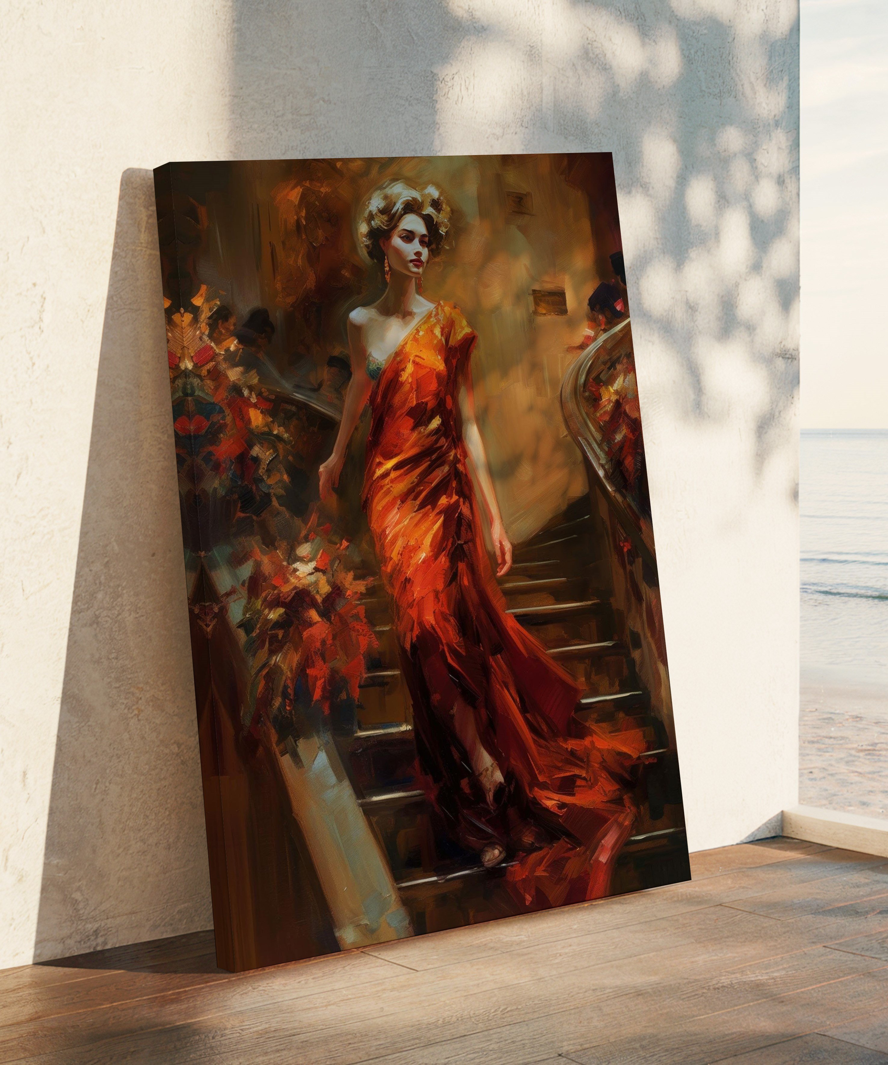 Asil Kırmızı  | Yağlıboya dokulu canvas baskı