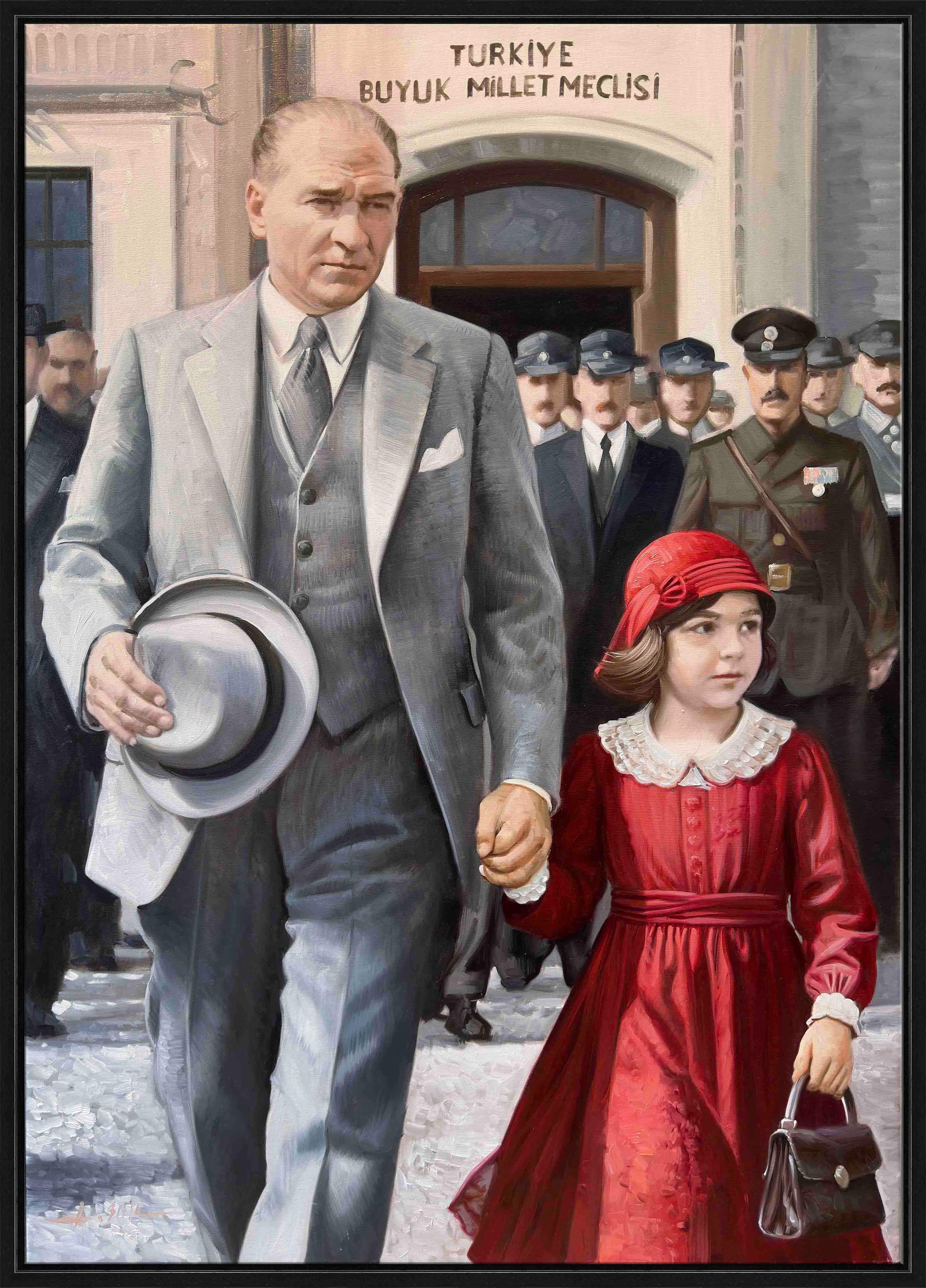 Atatürk'ün Çocuk Sevgisi | Sipariş Yağlı Boya Tablo
