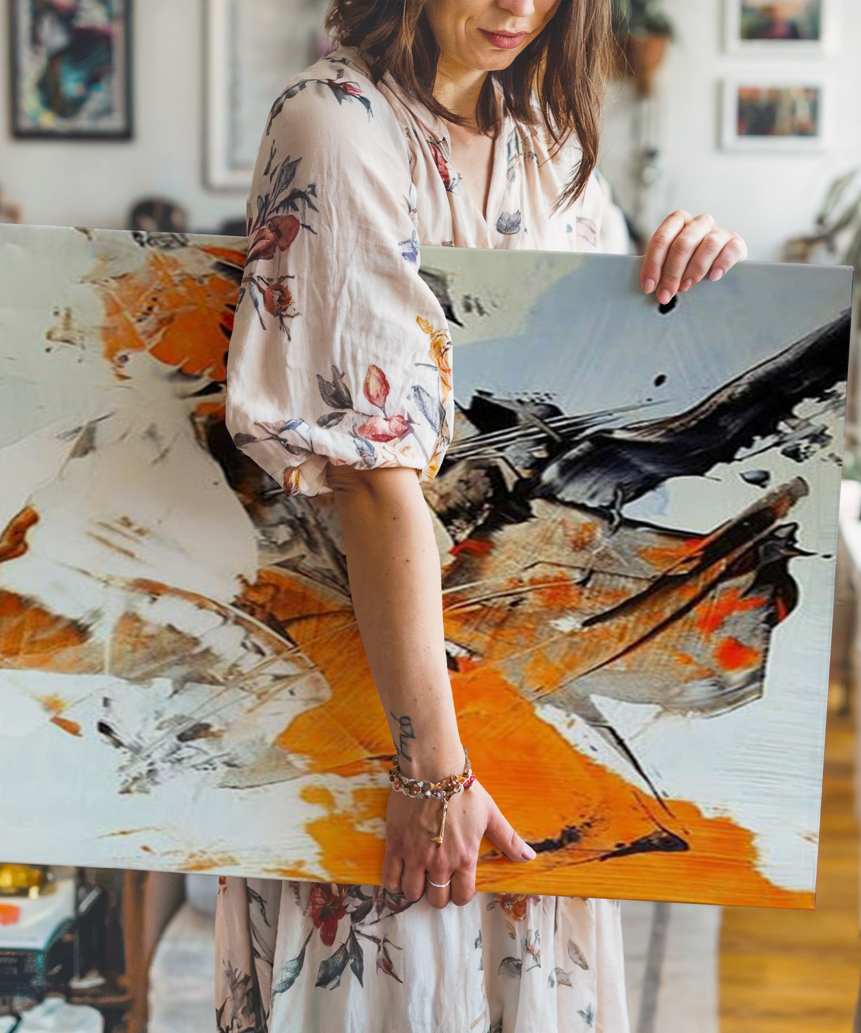 Ateşin Ritmi | Yağlı Boya Dokulu Canvas Baskı