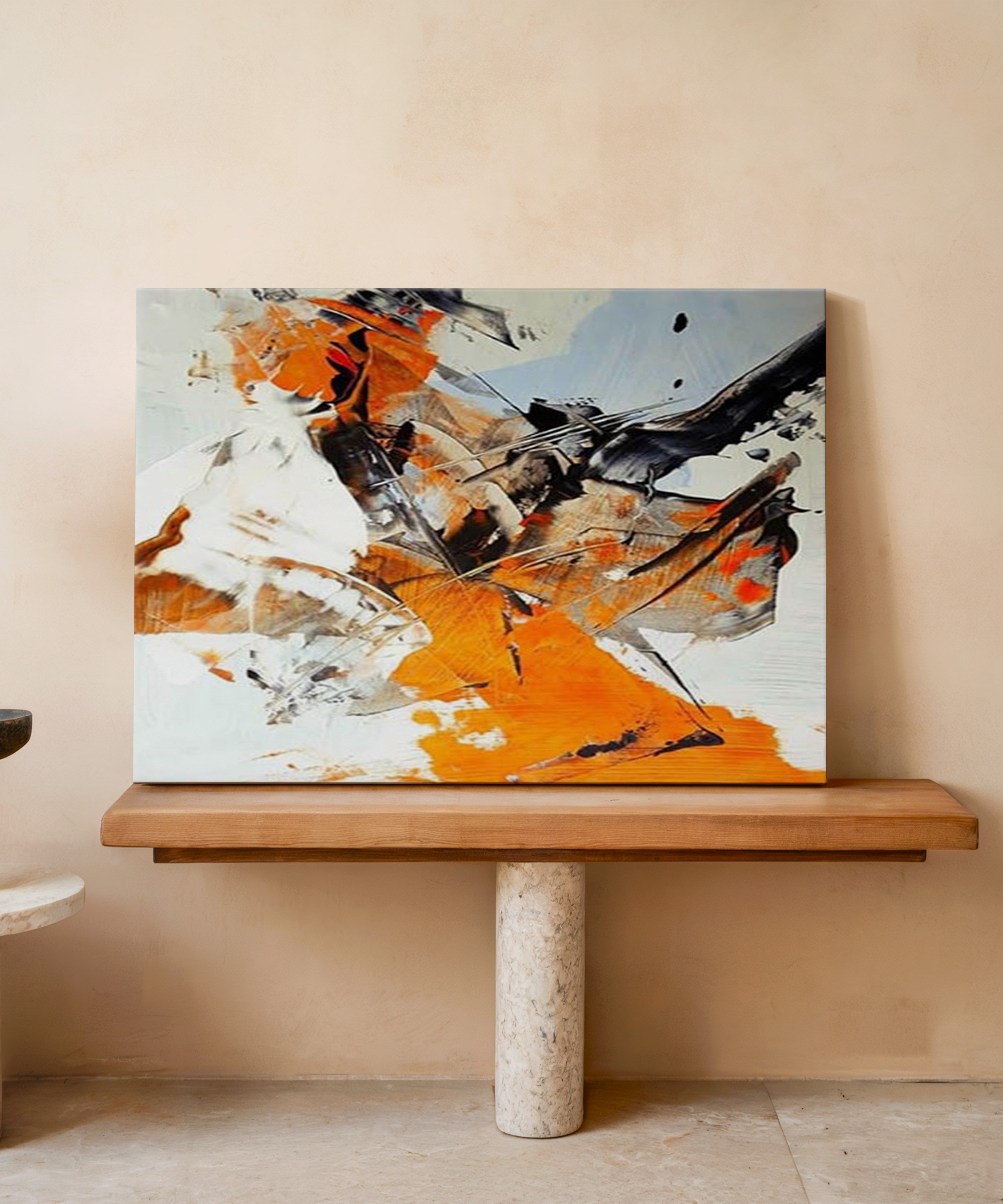 Ateşin Ritmi | Yağlı Boya Dokulu Canvas Baskı