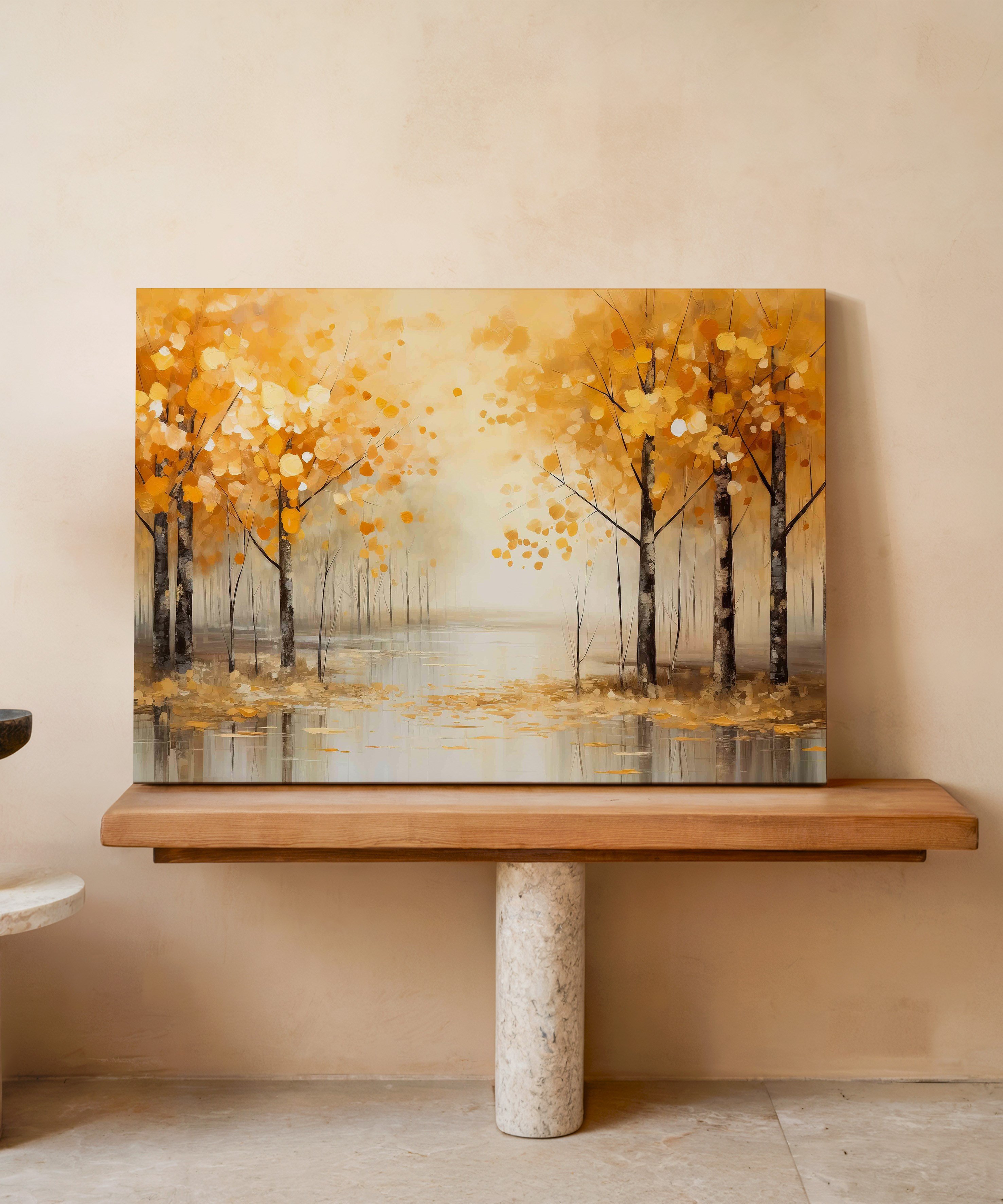 Autumn Trees | Yağlıboya dokulu canvas baskı