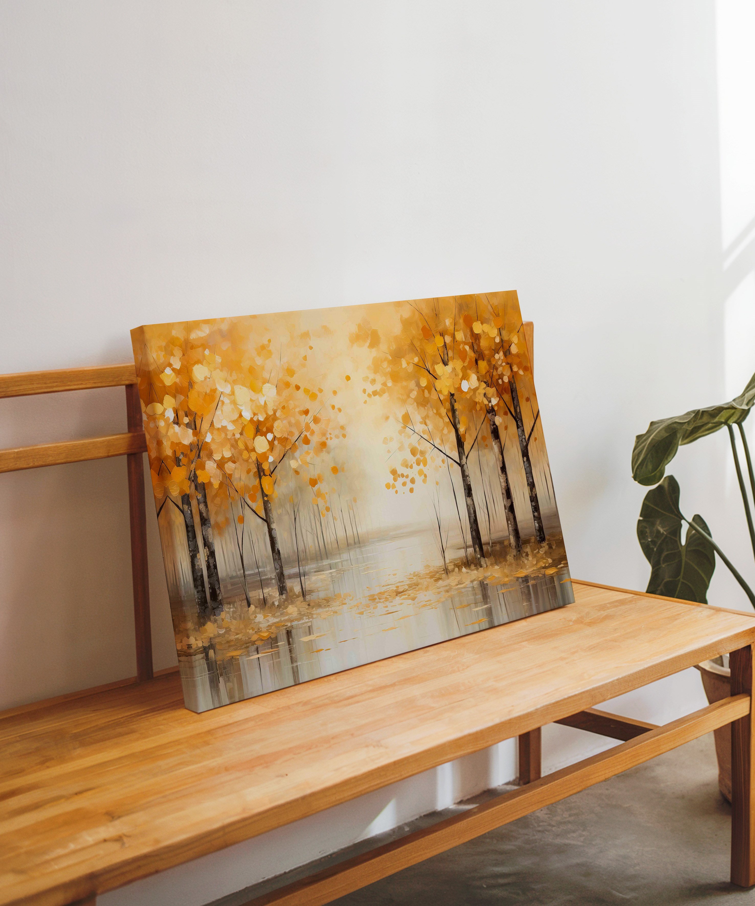 Autumn Trees | Yağlıboya dokulu canvas baskı