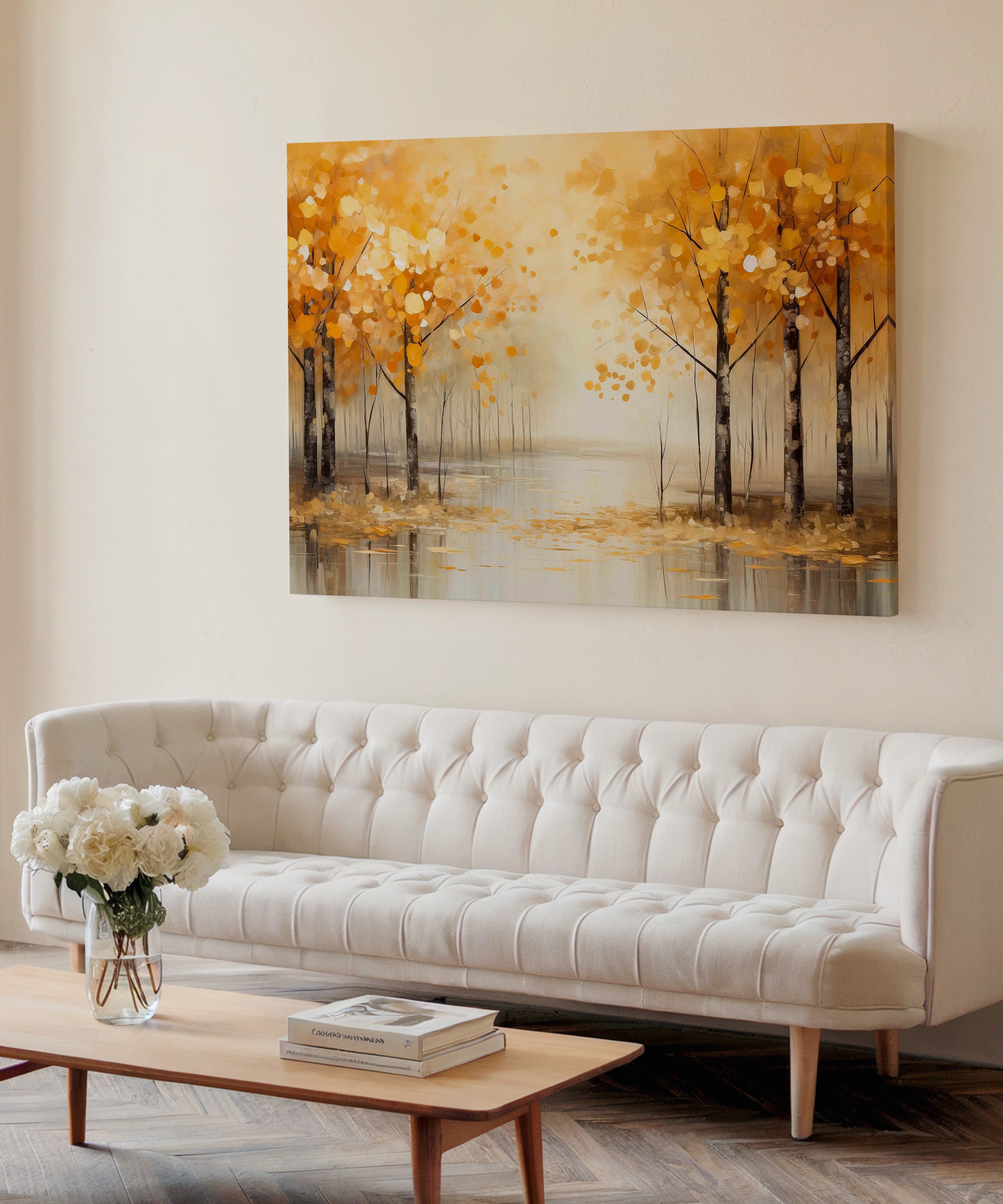 Autumn Trees | Yağlıboya dokulu canvas baskı