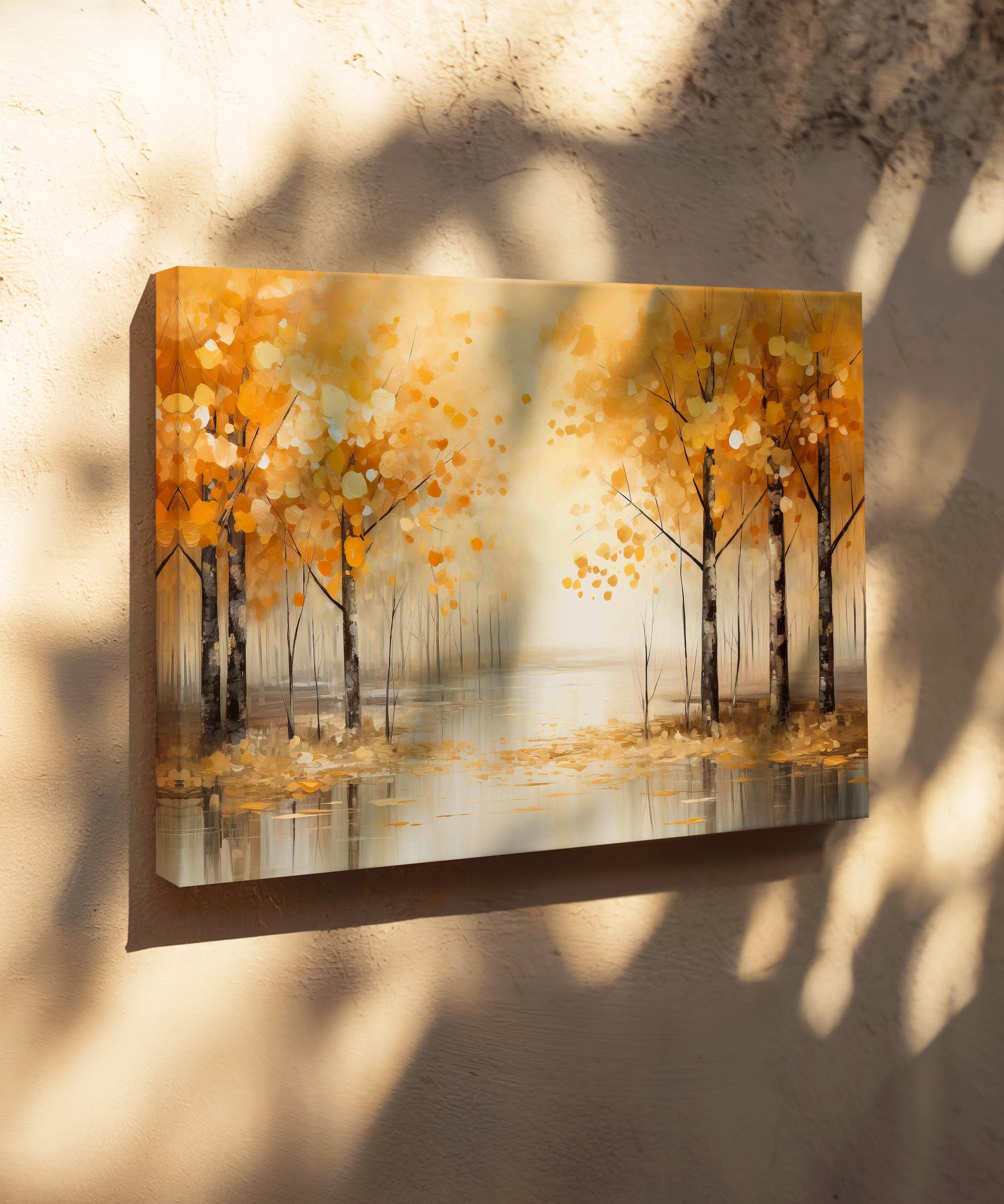 Autumn Trees | Yağlıboya dokulu canvas baskı