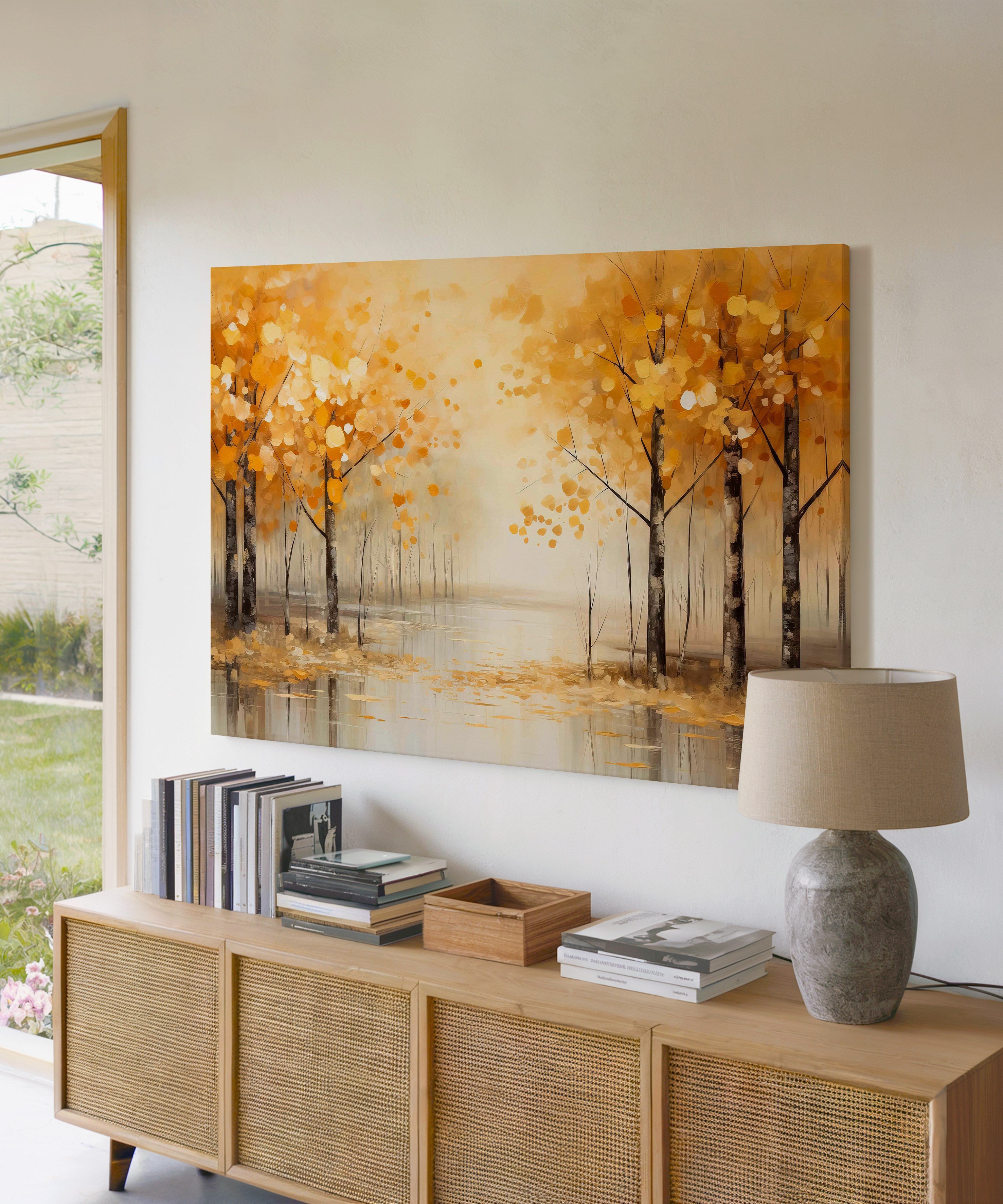 Autumn Trees | Yağlıboya dokulu canvas baskı