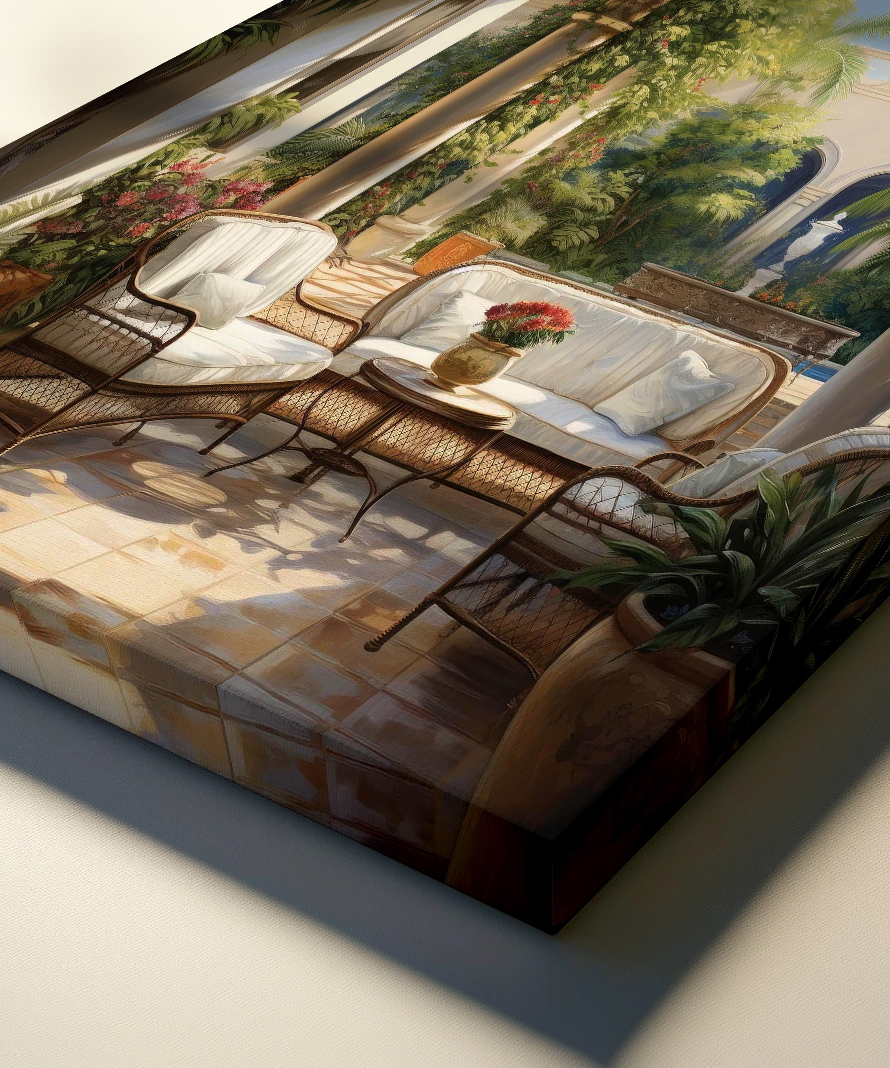 Avlu Esintisi | Yağlı Boya Dokulu Canvas Baskı