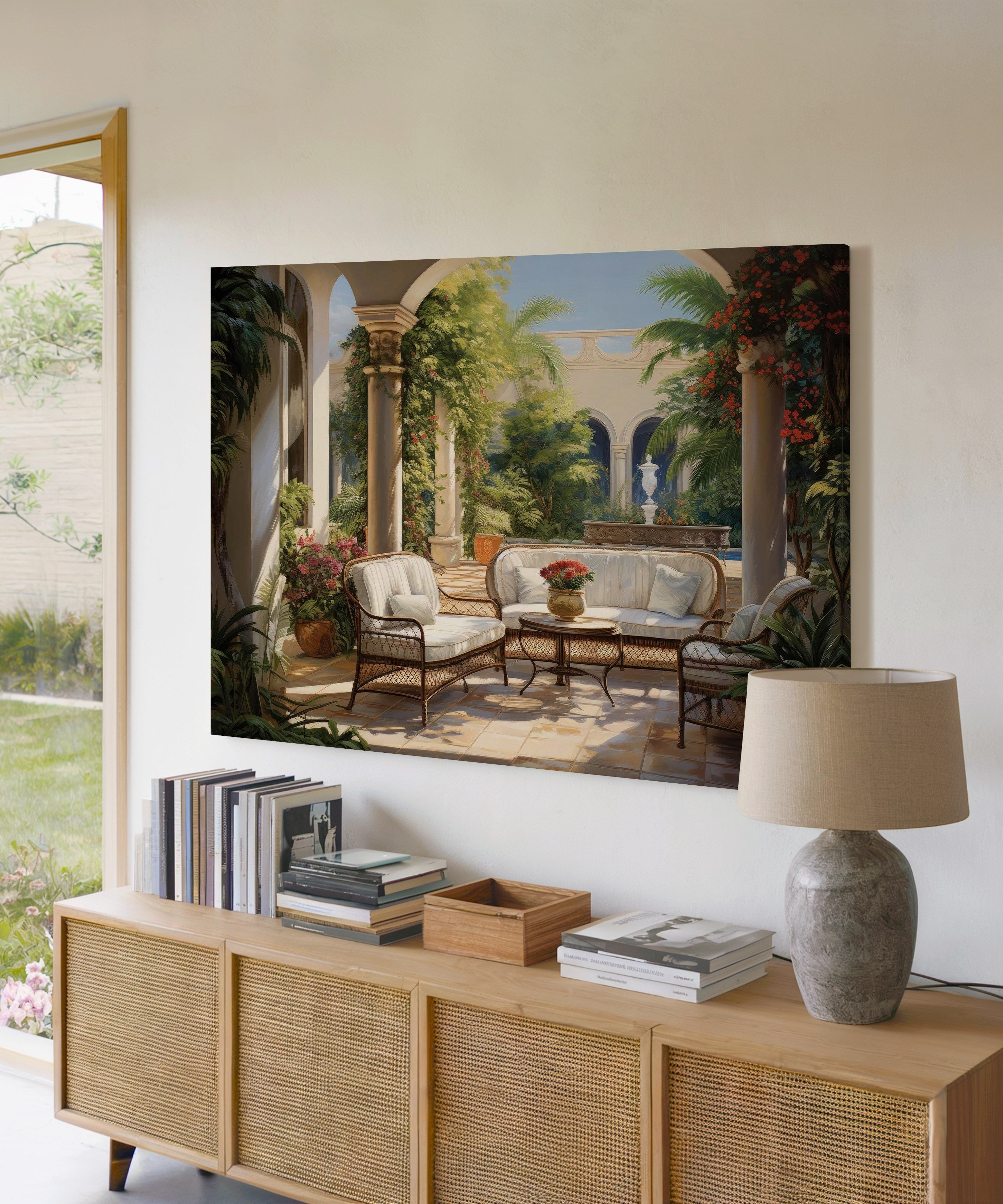 Avlu Esintisi | Yağlı Boya Dokulu Canvas Baskı