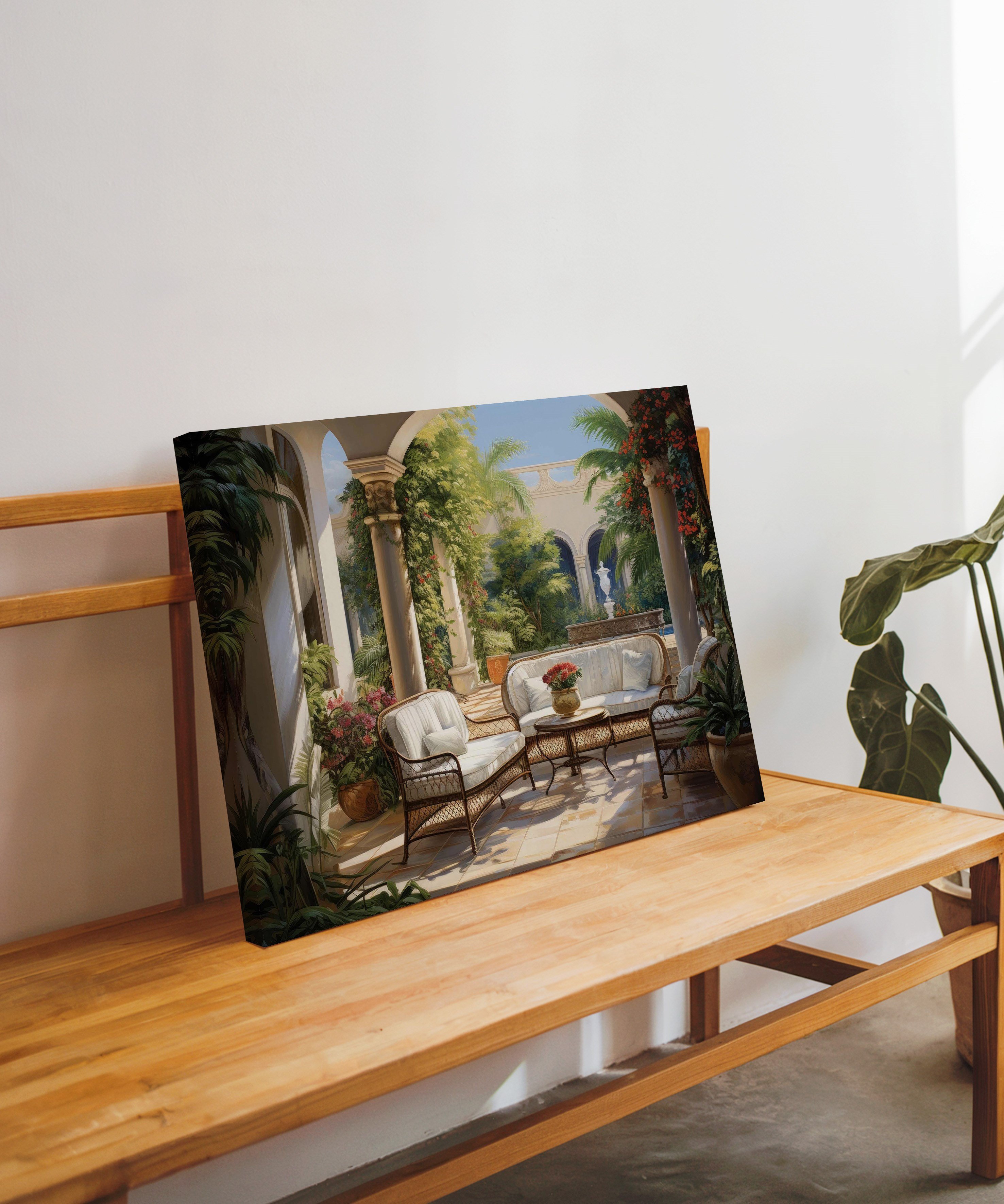 Avlu Esintisi | Yağlı Boya Dokulu Canvas Baskı