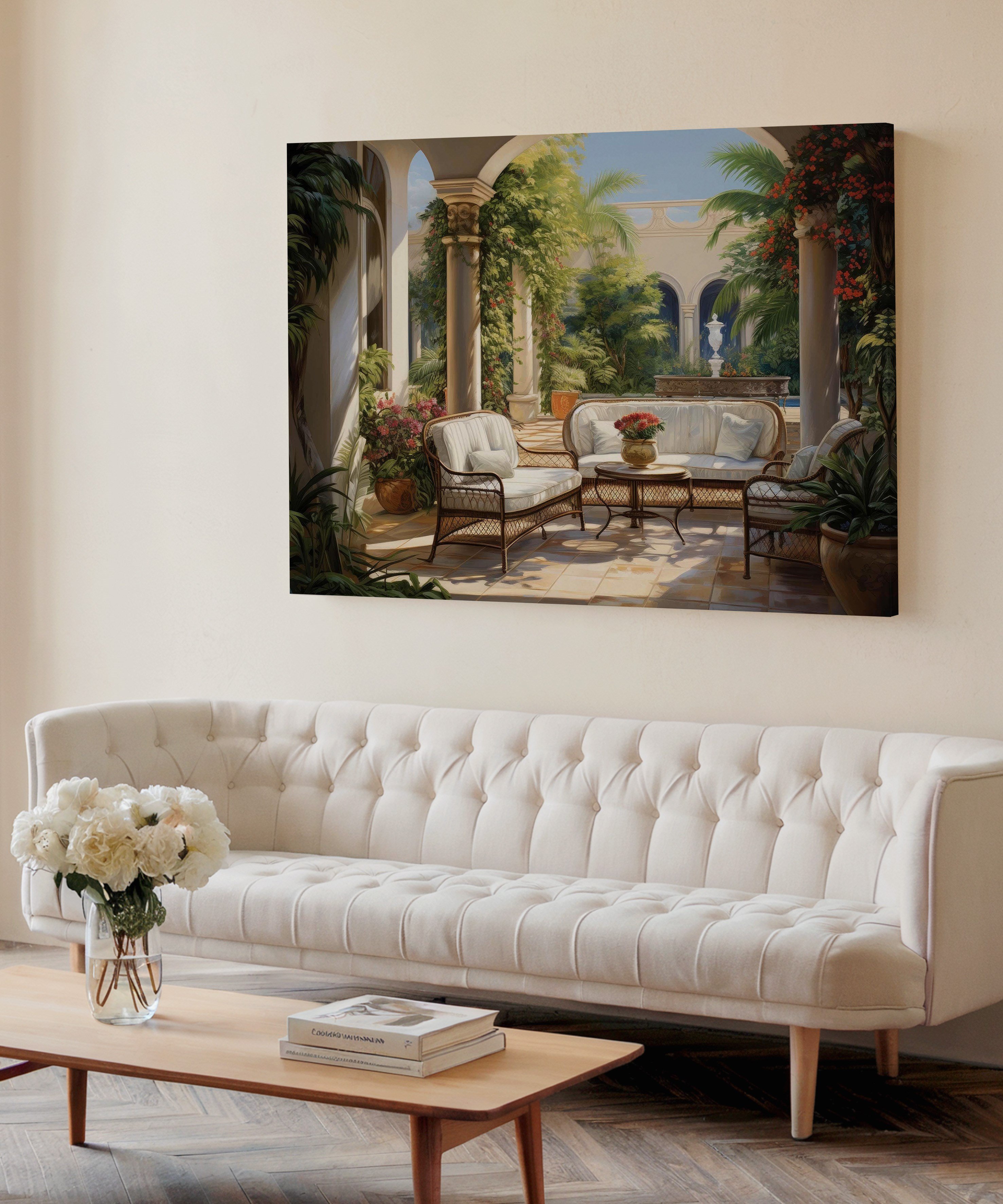 Avlu Esintisi | Yağlı Boya Dokulu Canvas Baskı