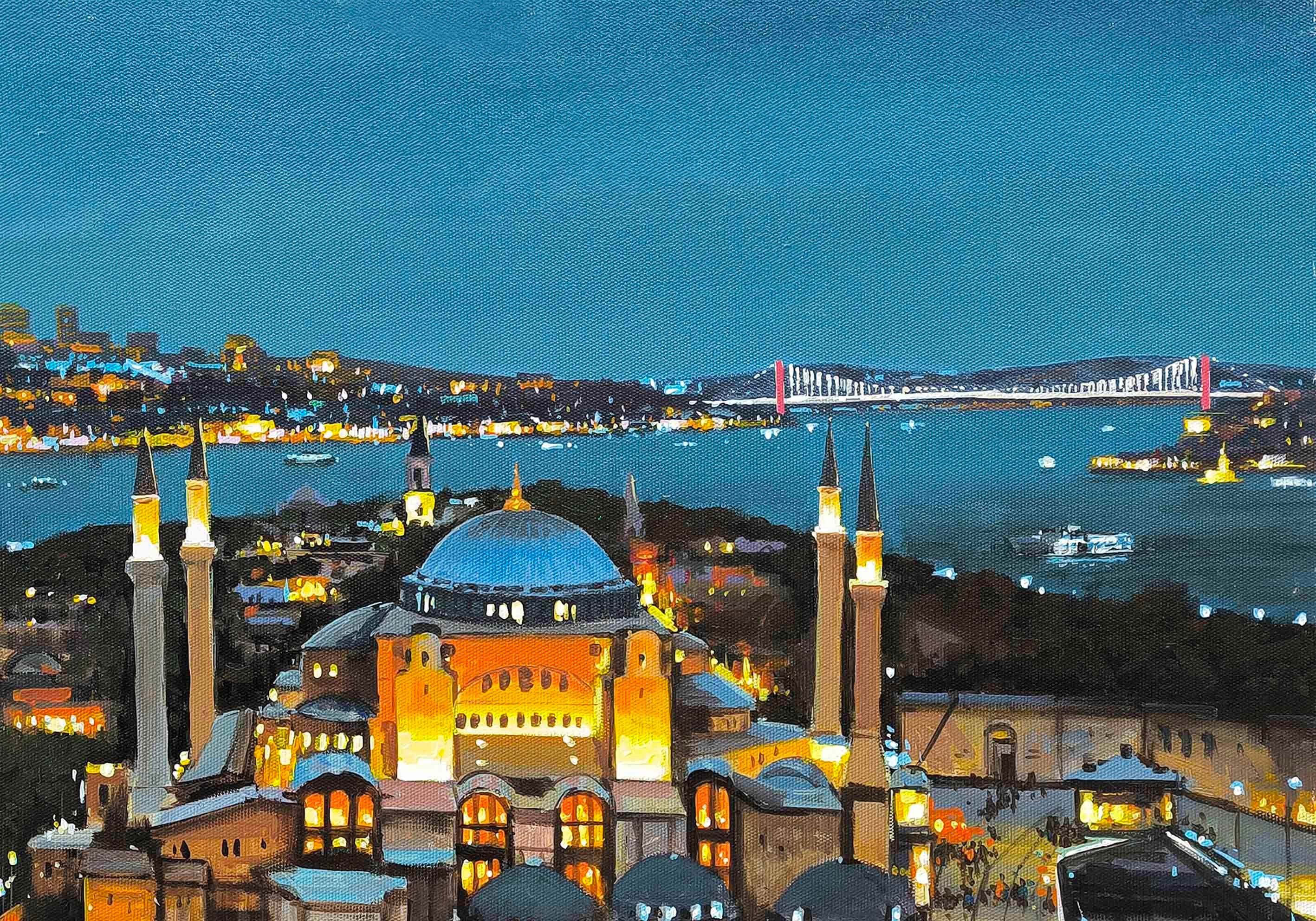 Ayasofya'da Akşam | Yağlı Boya Tablo