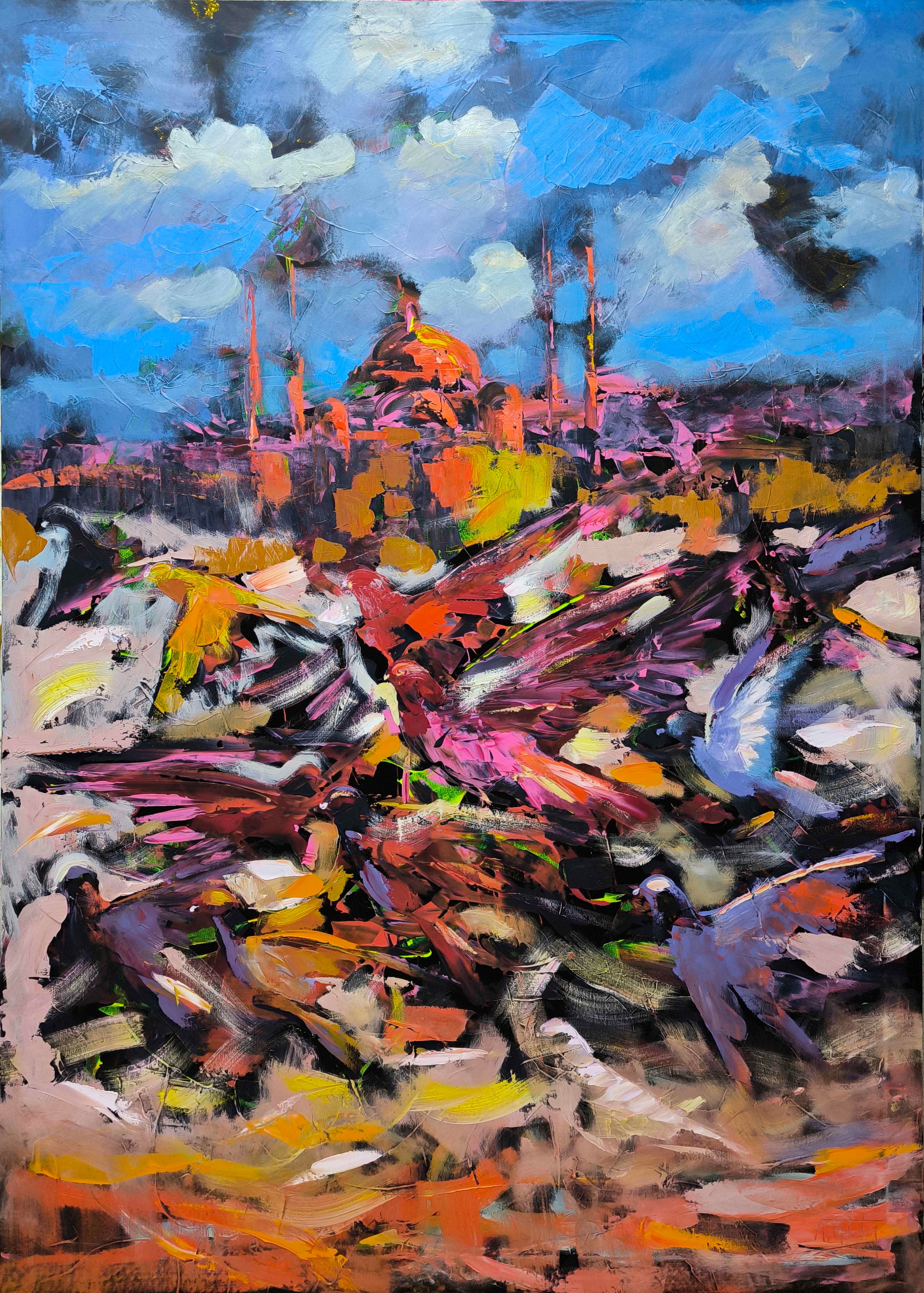 Ayasofyanın kuşları  | Yağlı Boya Tablo