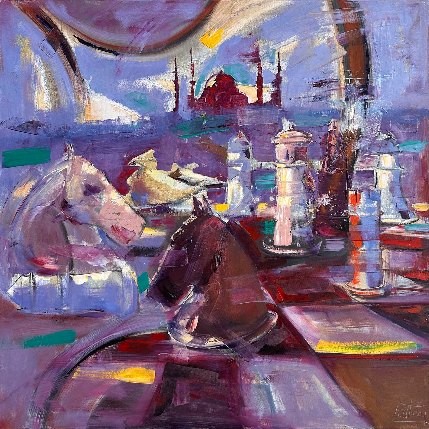 Ayasofyaya Karşı Satranç | Yağlı Boya Tablo 