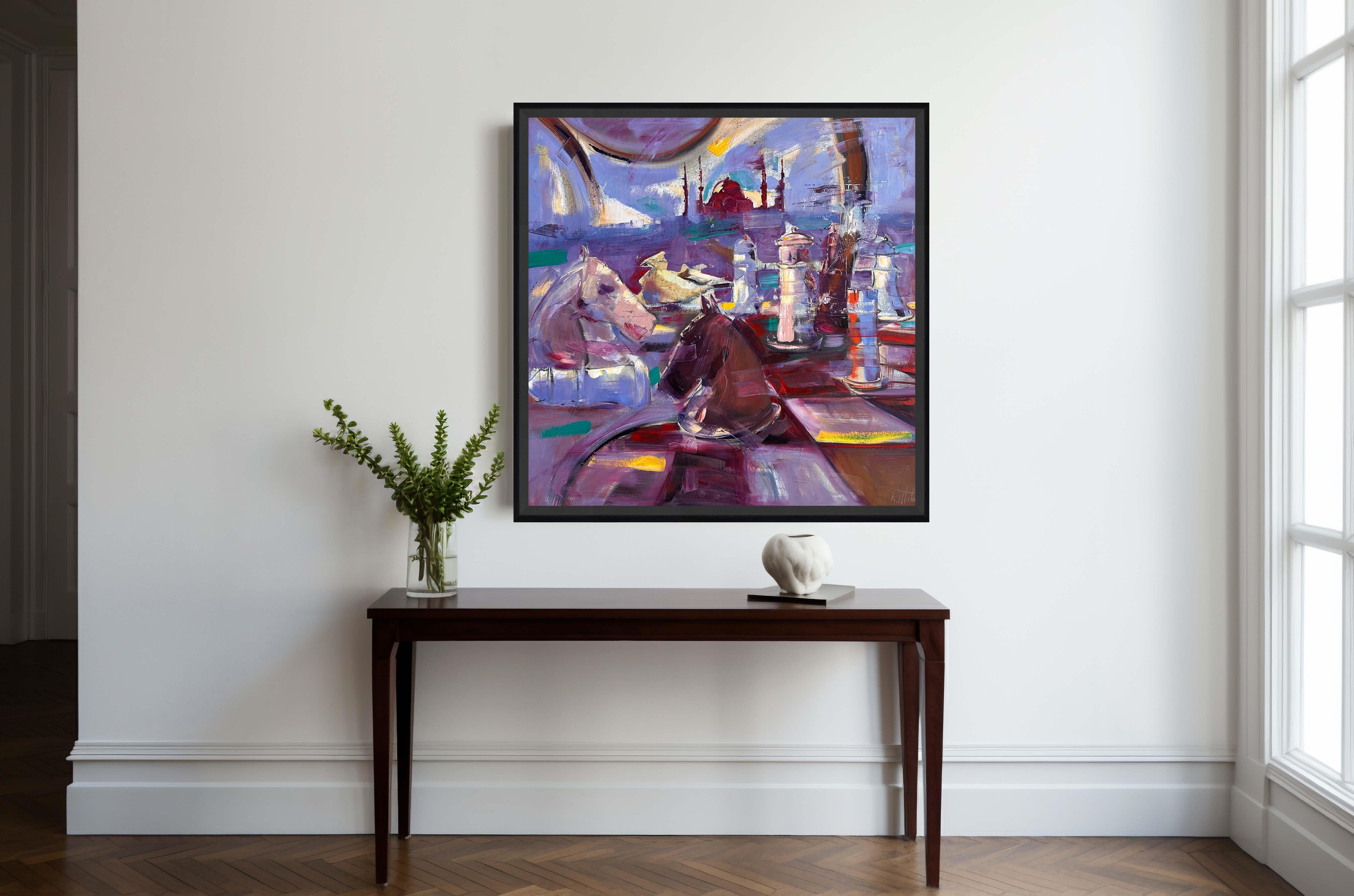 Ayasofyaya Karşı Satranç | Yağlı Boya Tablo 