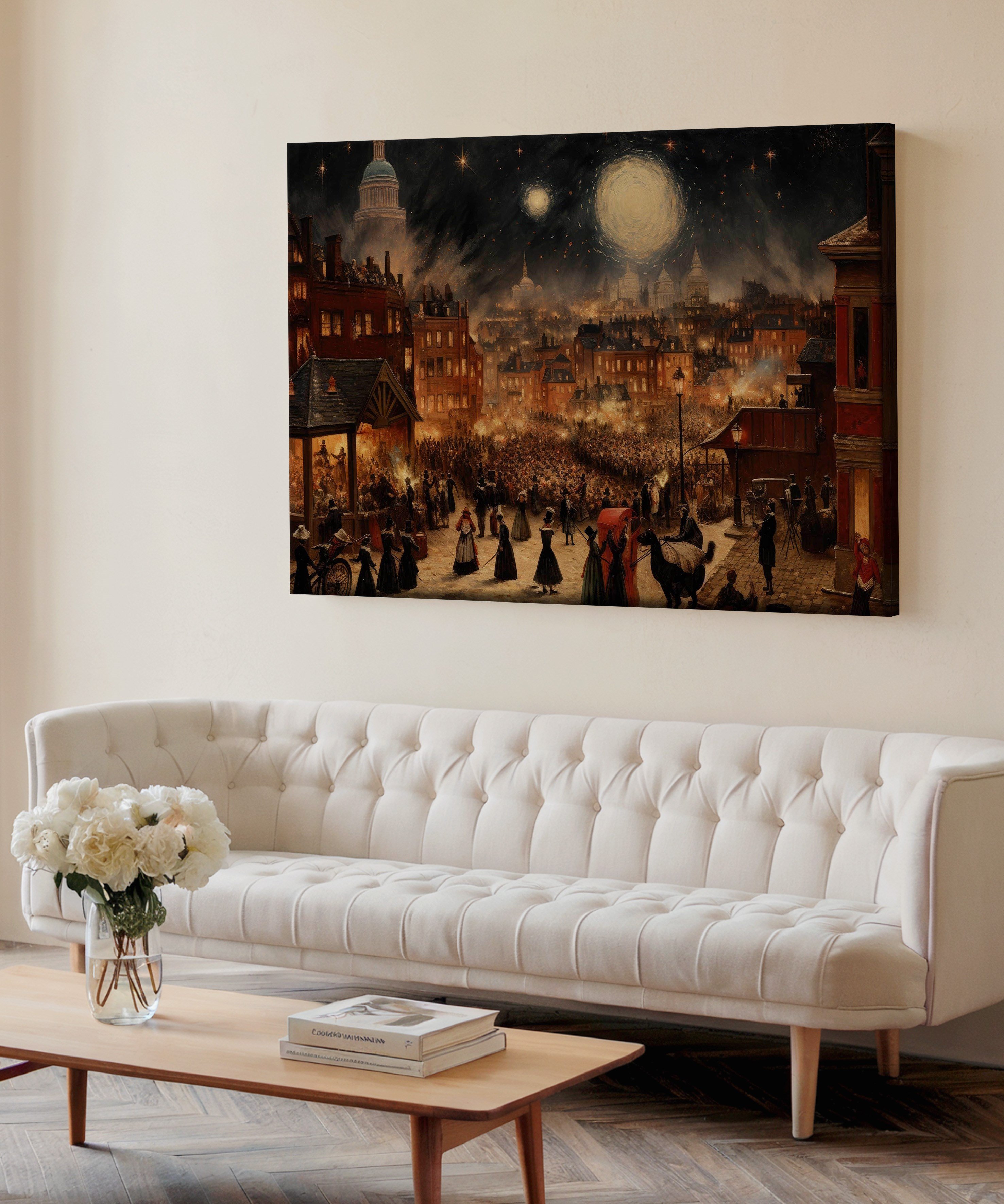 Ayların Şenliği | Yağlı Boya Dokulu Canvas Baskı