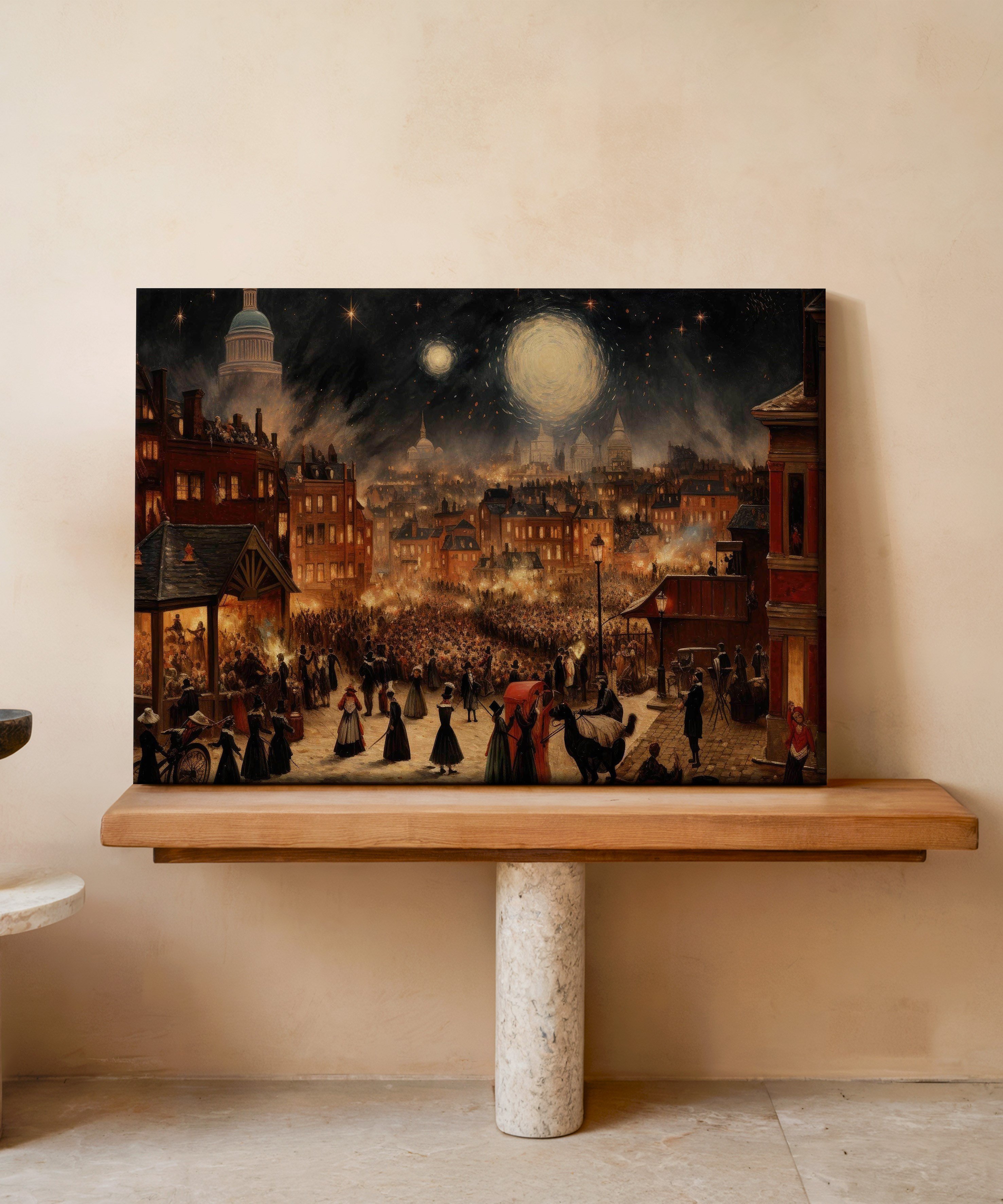 Ayların Şenliği | Yağlı Boya Dokulu Canvas Baskı